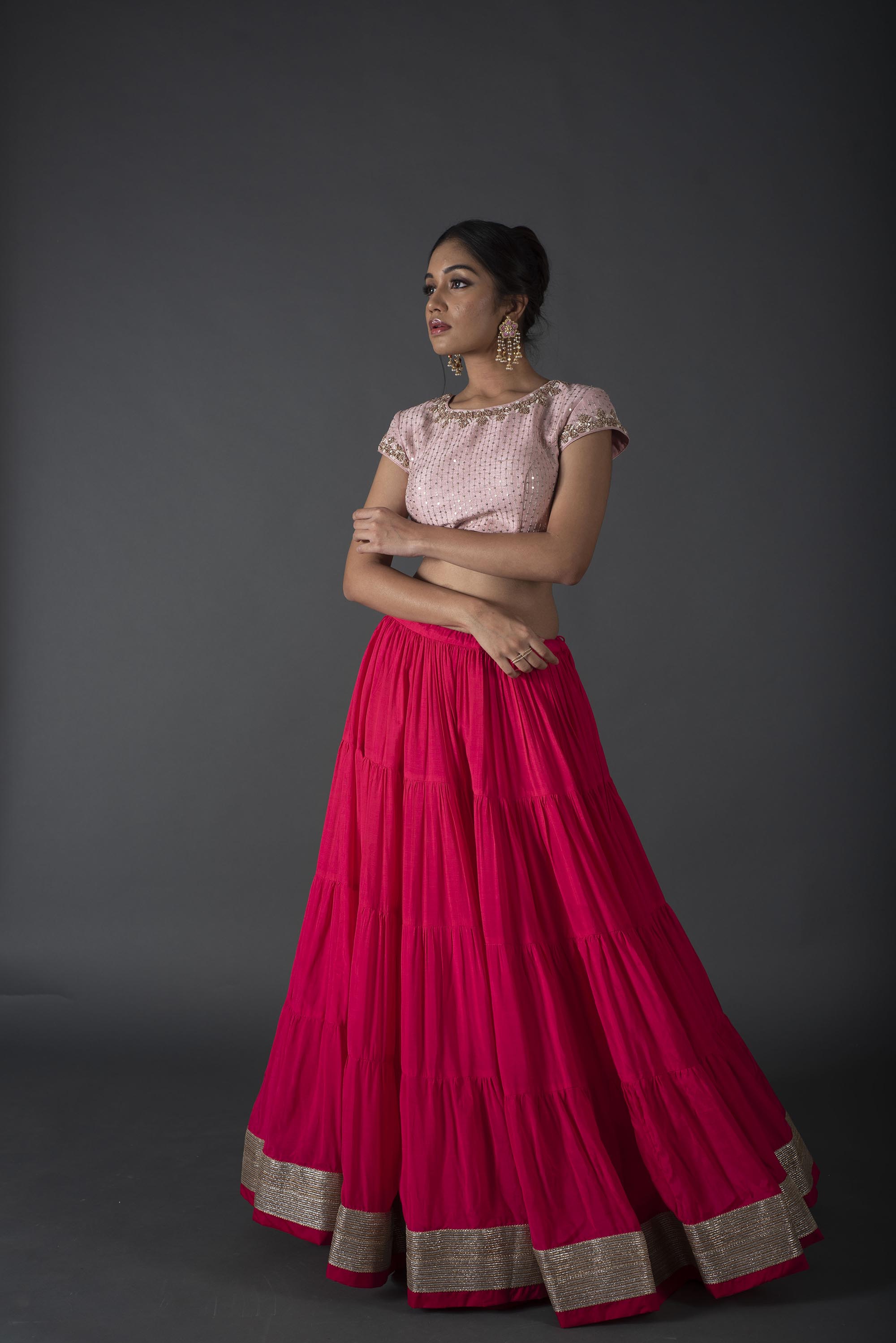 pink lehenga set