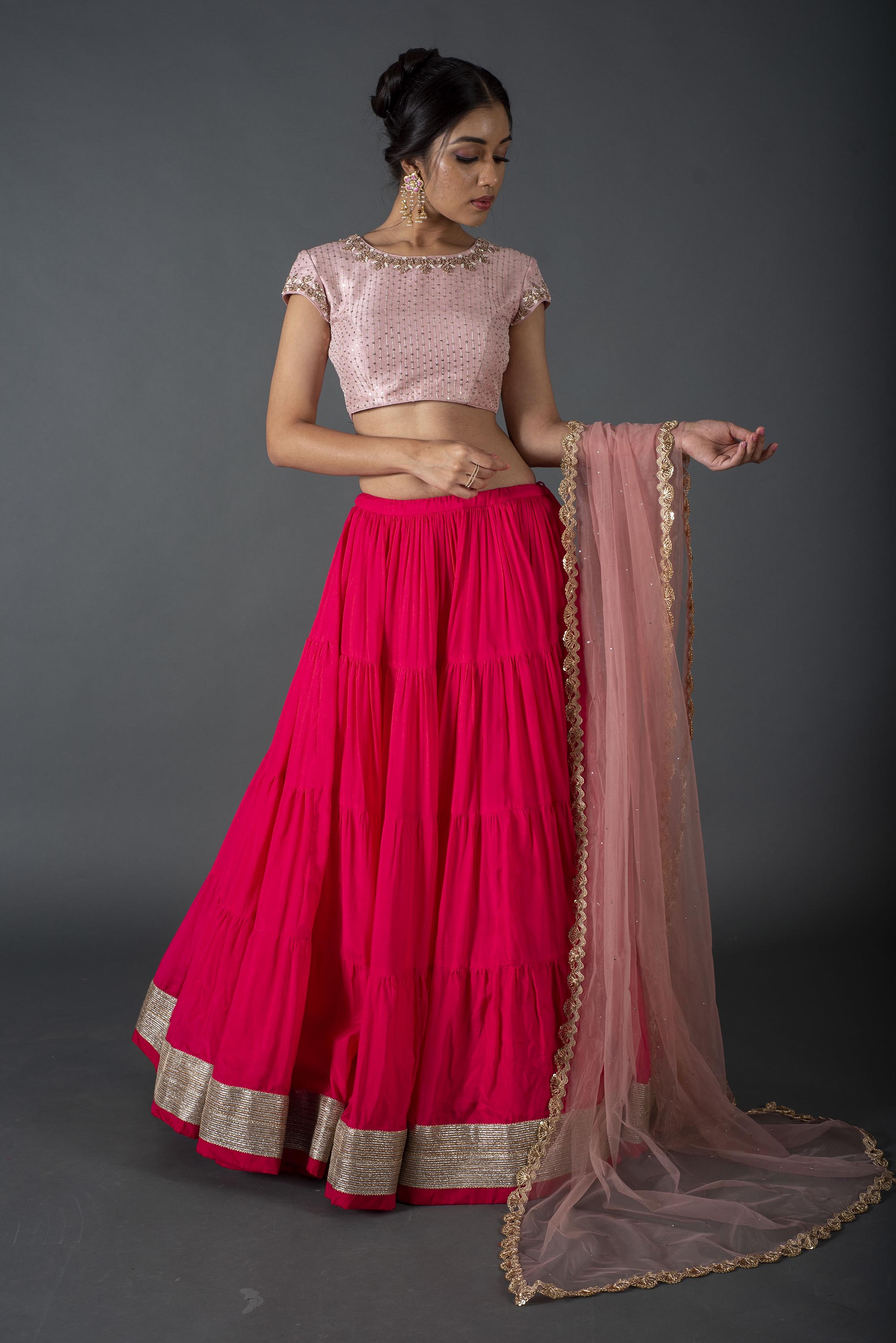 pink lehenga set