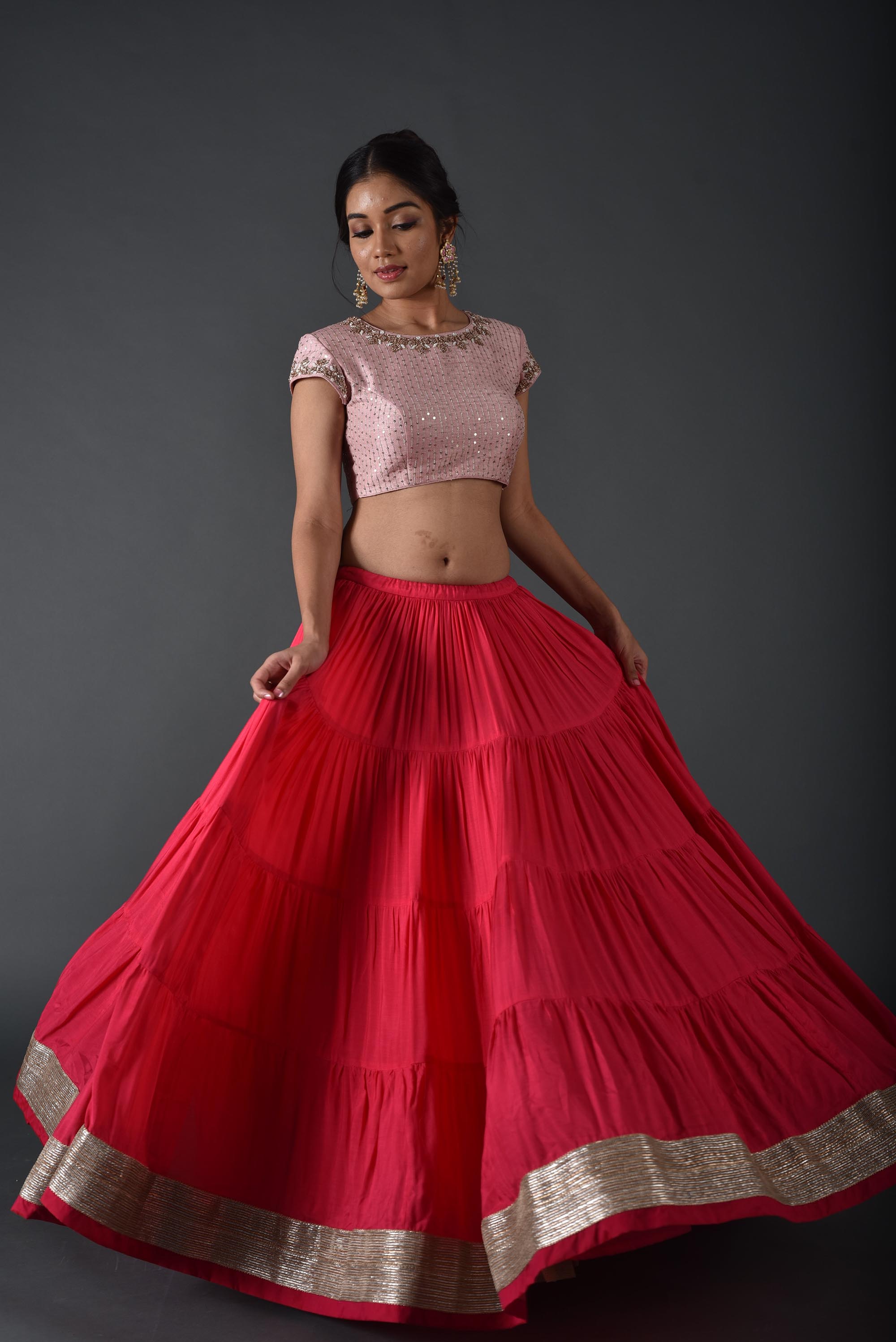 pink lehenga set