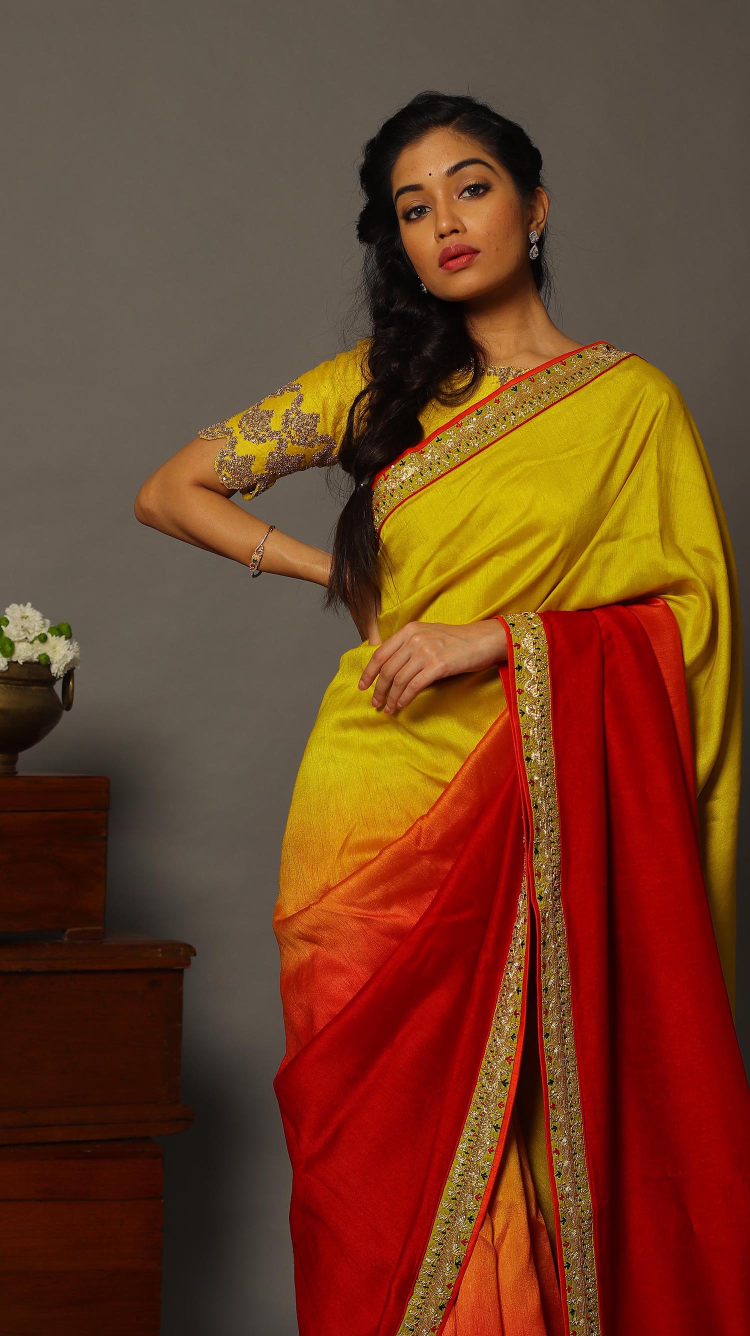 silk saree and blouse