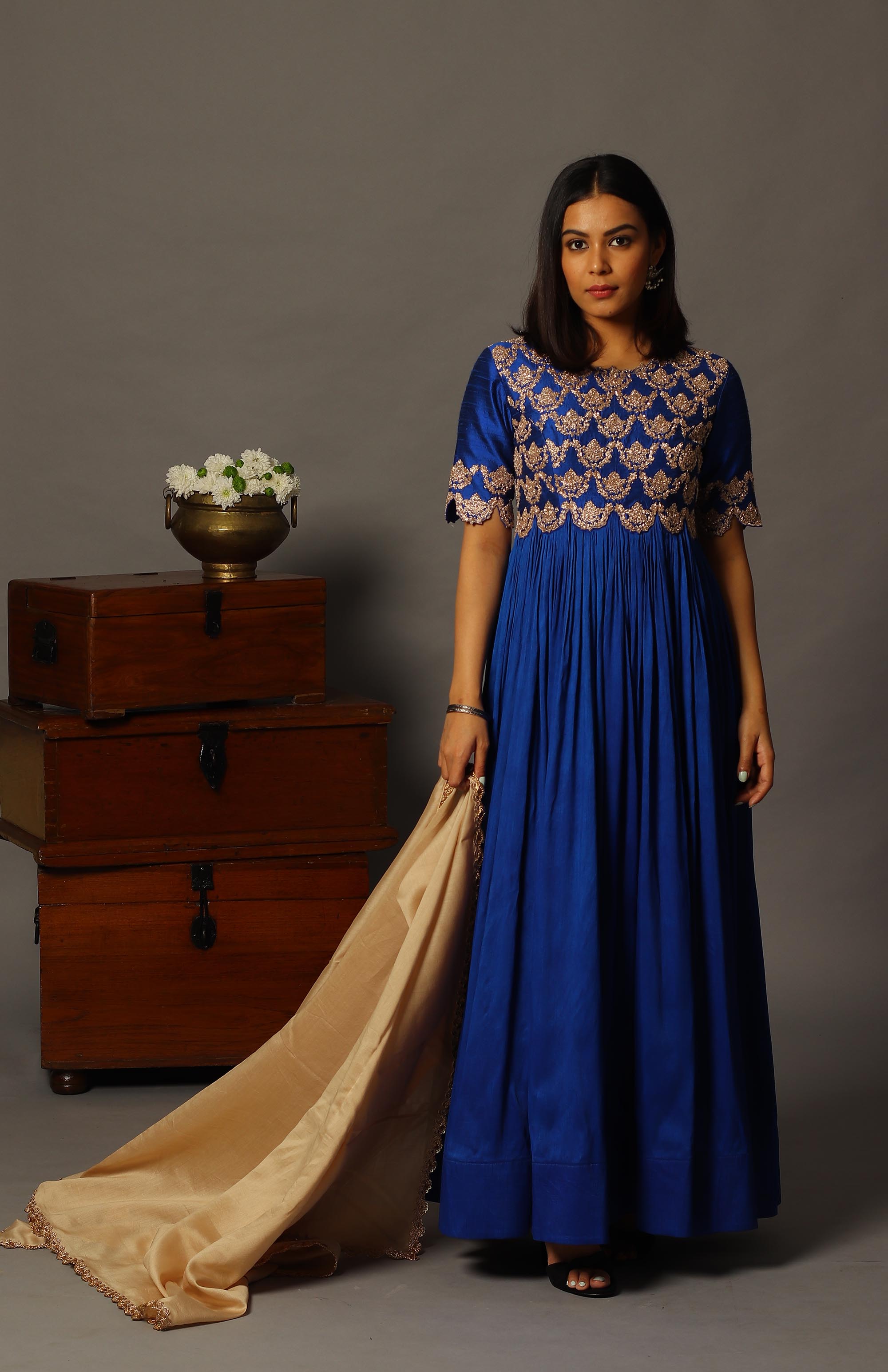 silk anarkali