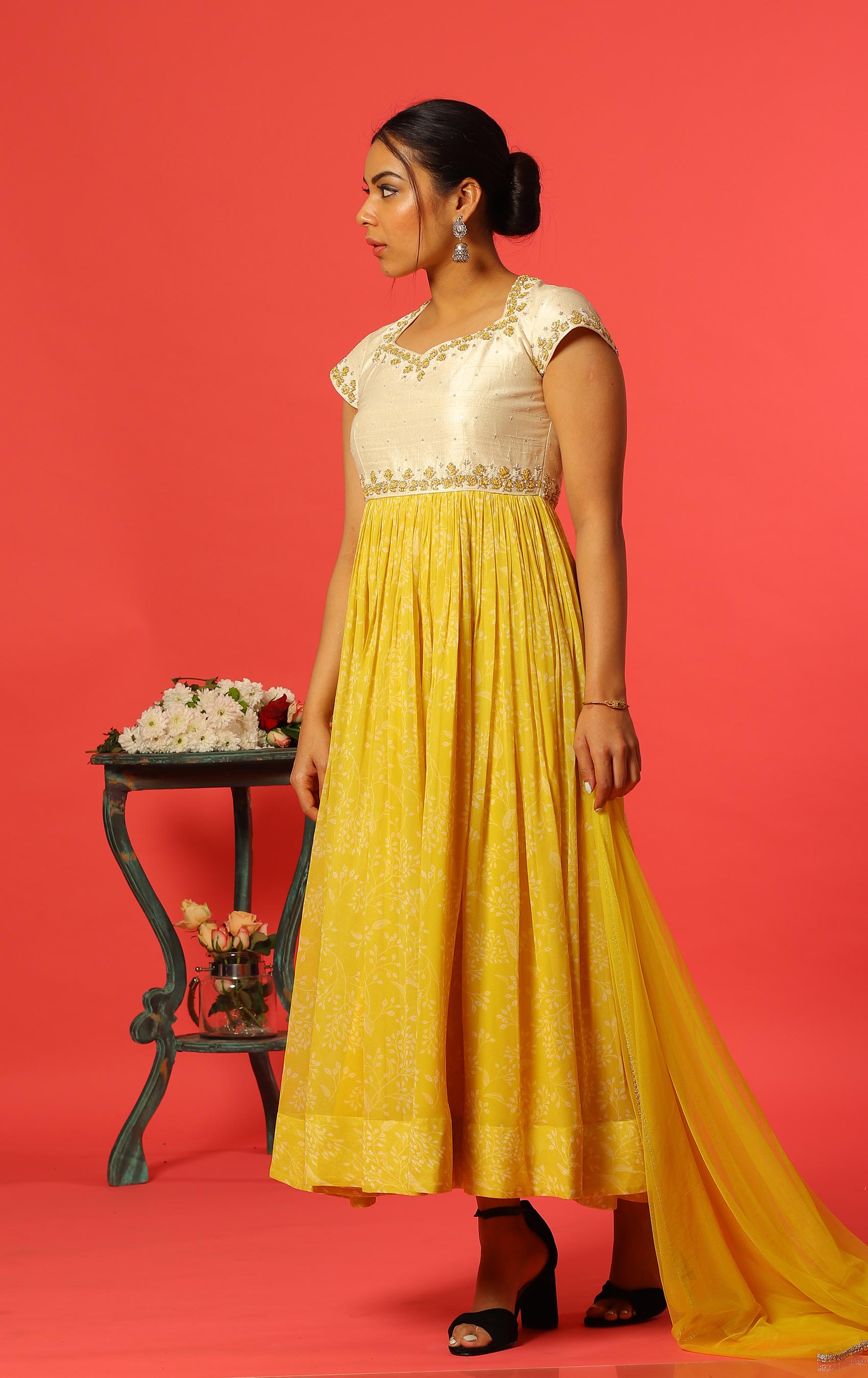 printed georgette anarkali