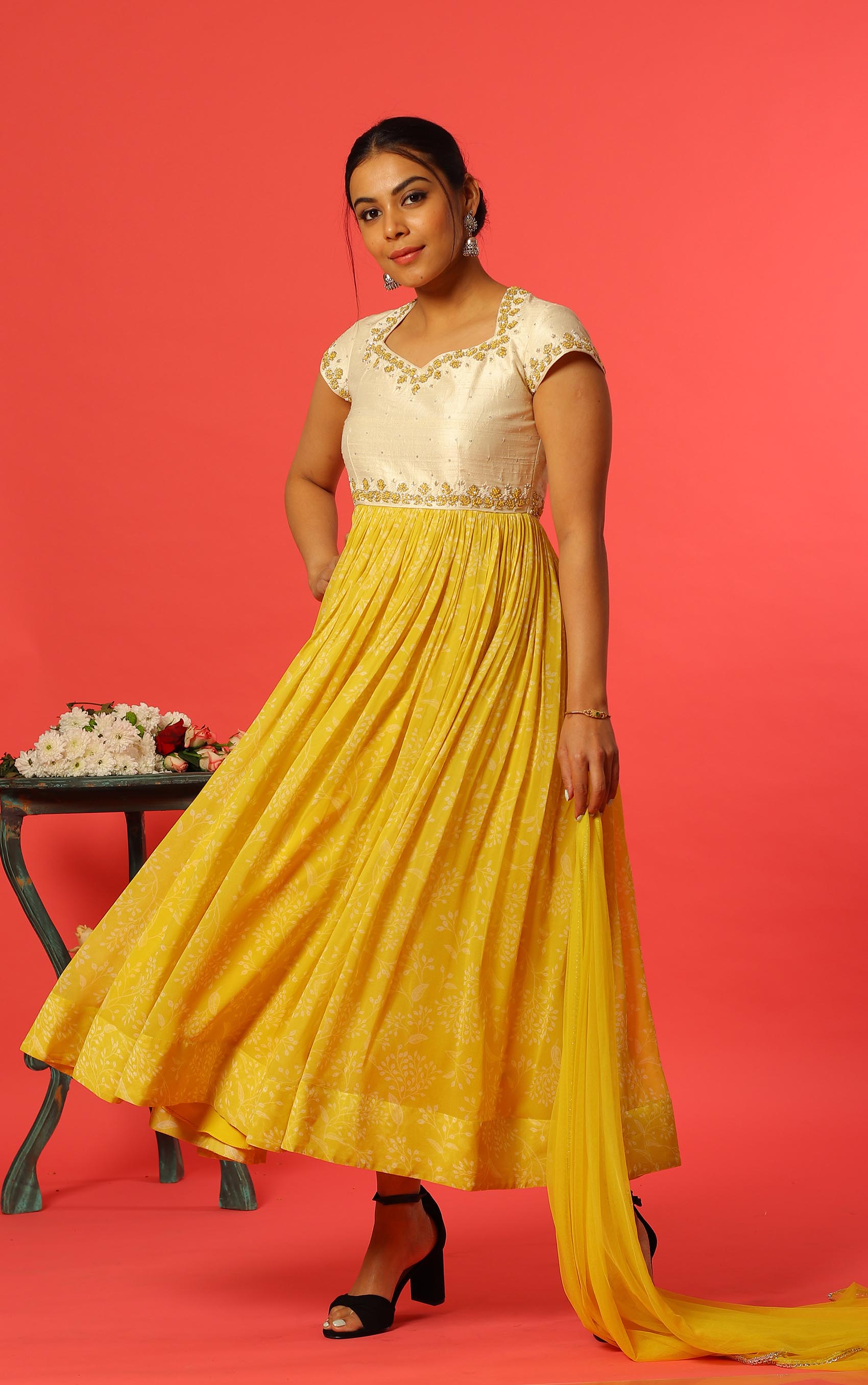 printed georgette anarkali