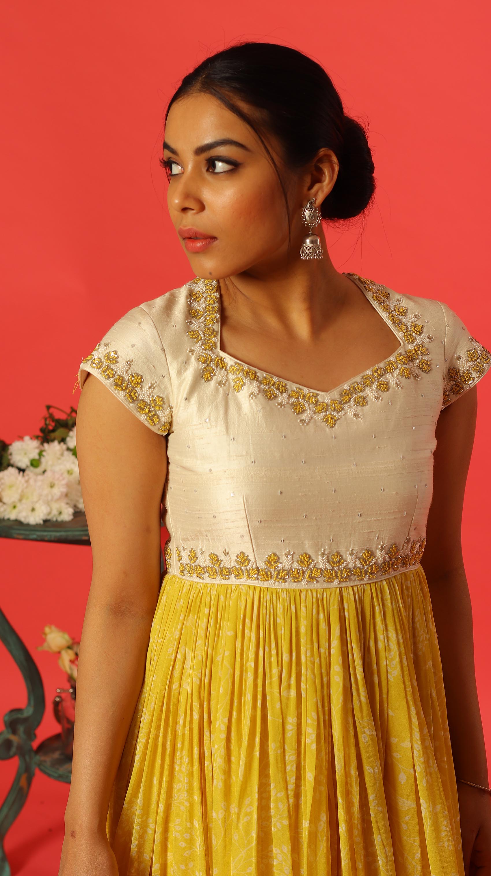 printed georgette anarkali