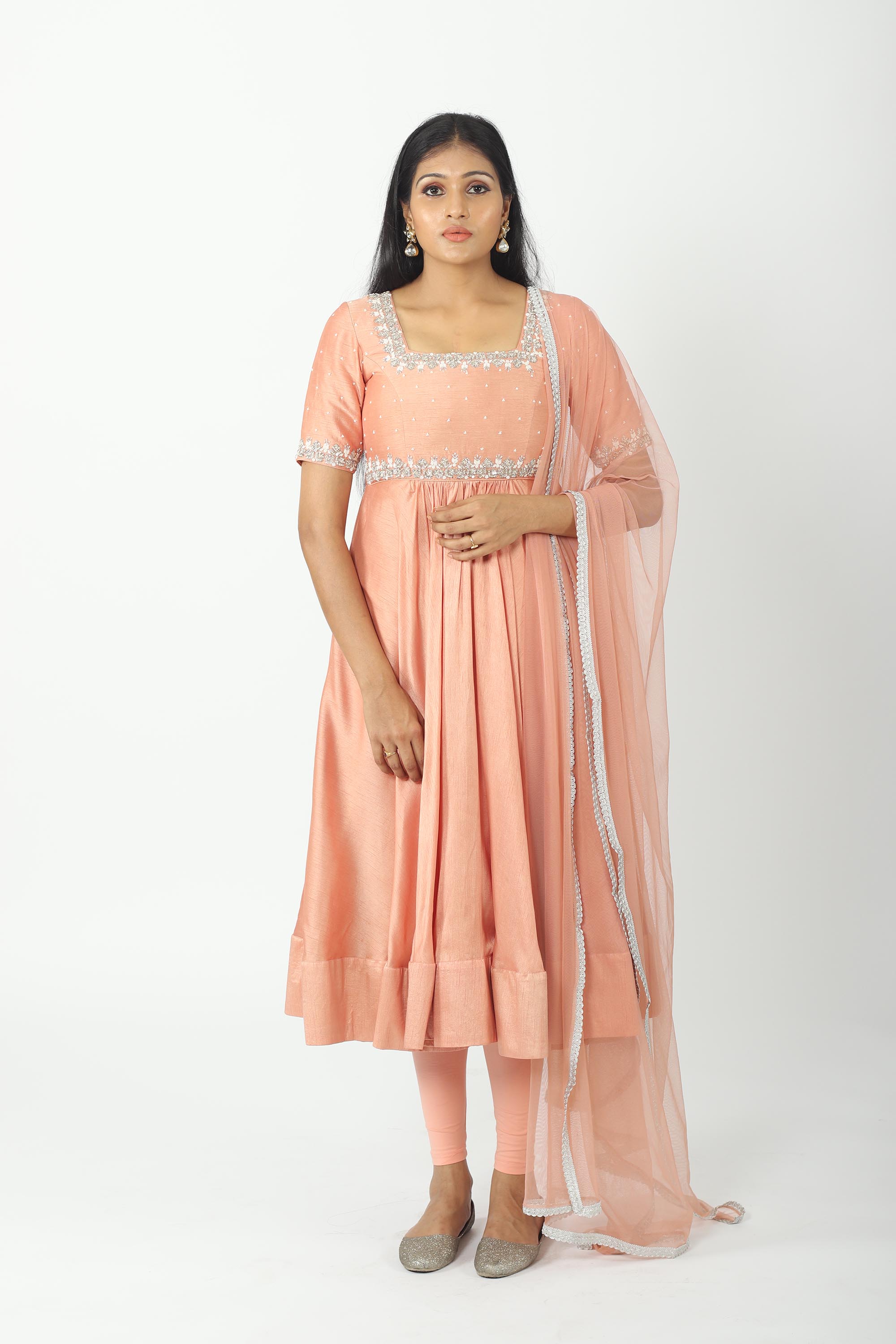 silk anarkali