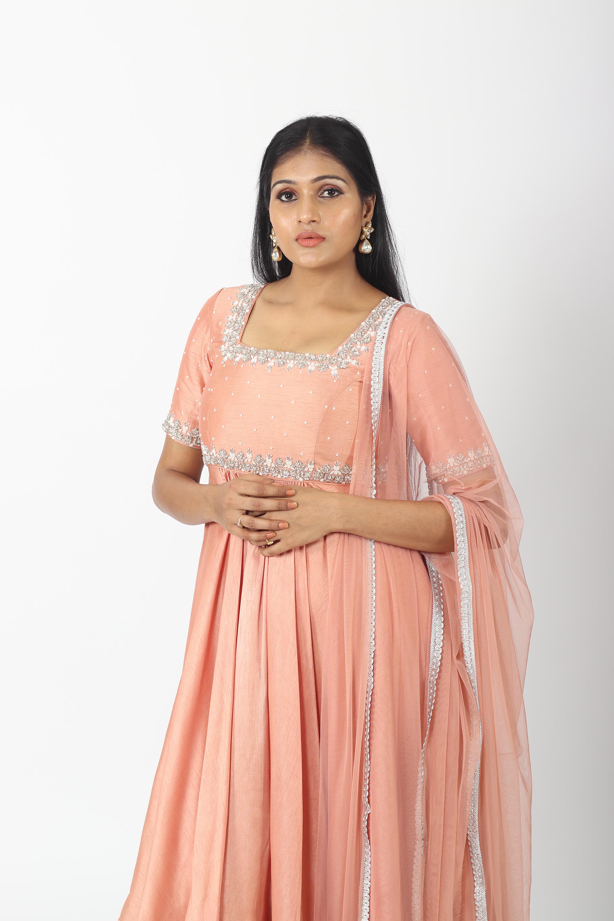 silk anarkali