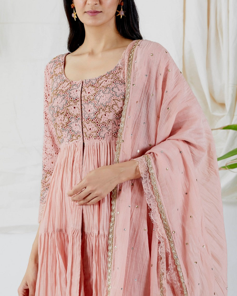 Anarkali with dupatta & pants