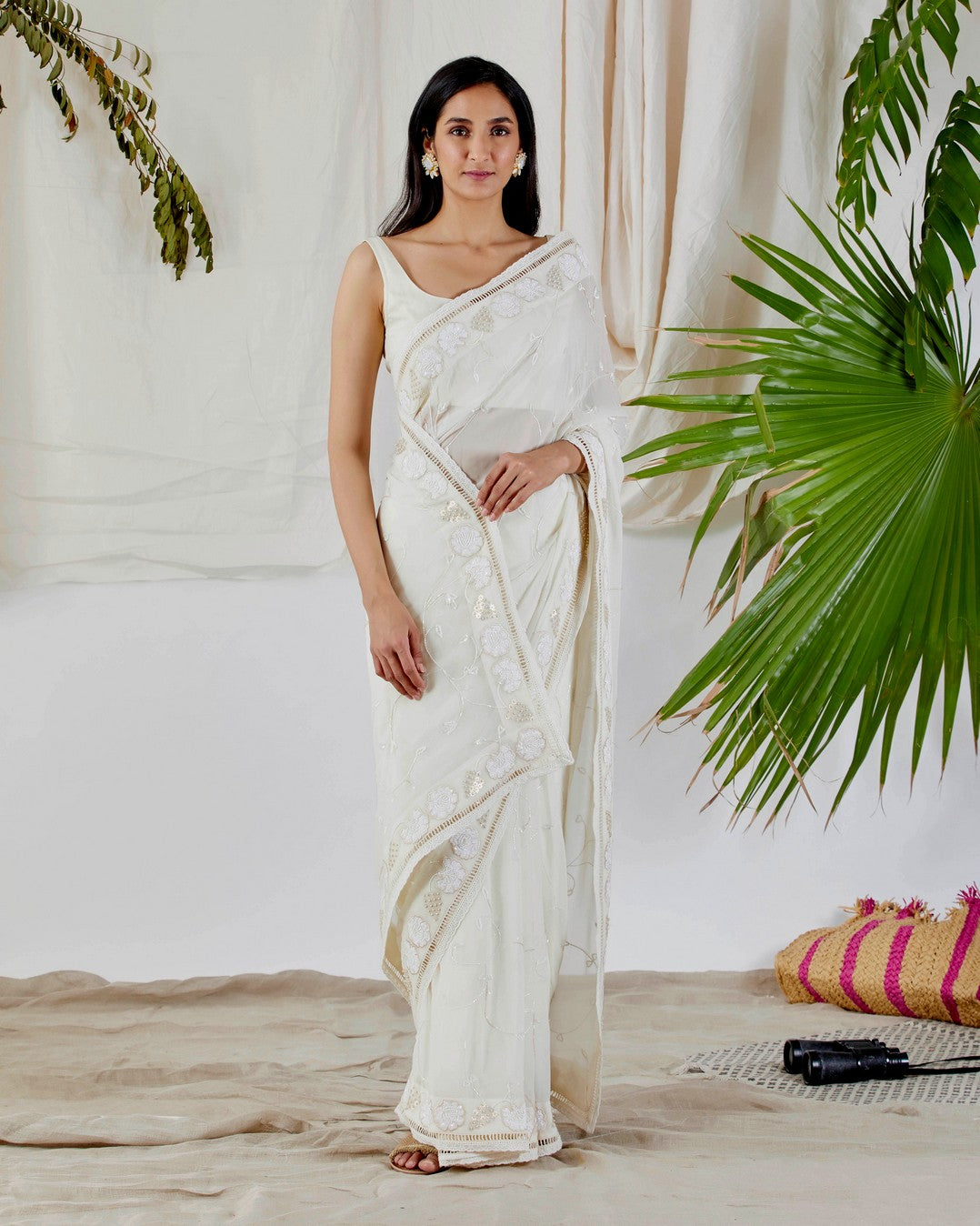 Lace border saree