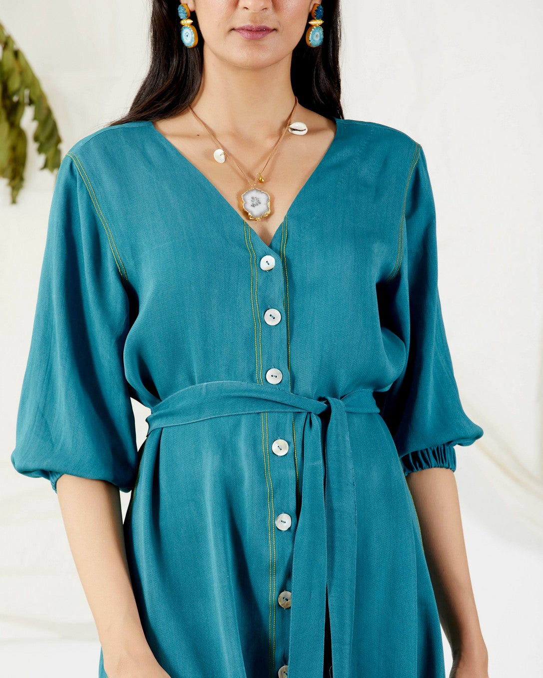 Belted shirt dress