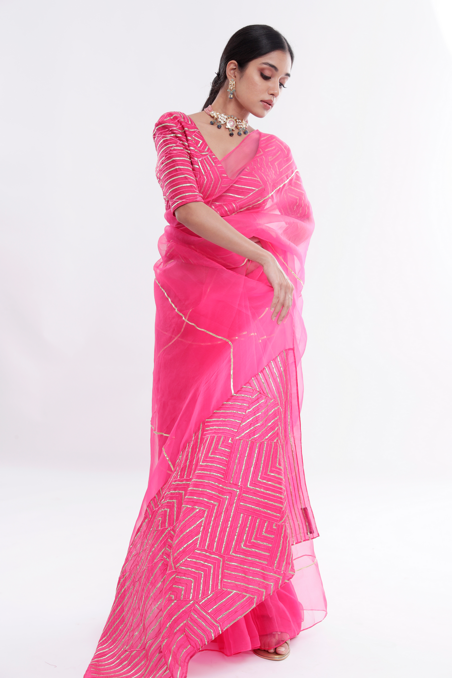 pink saree