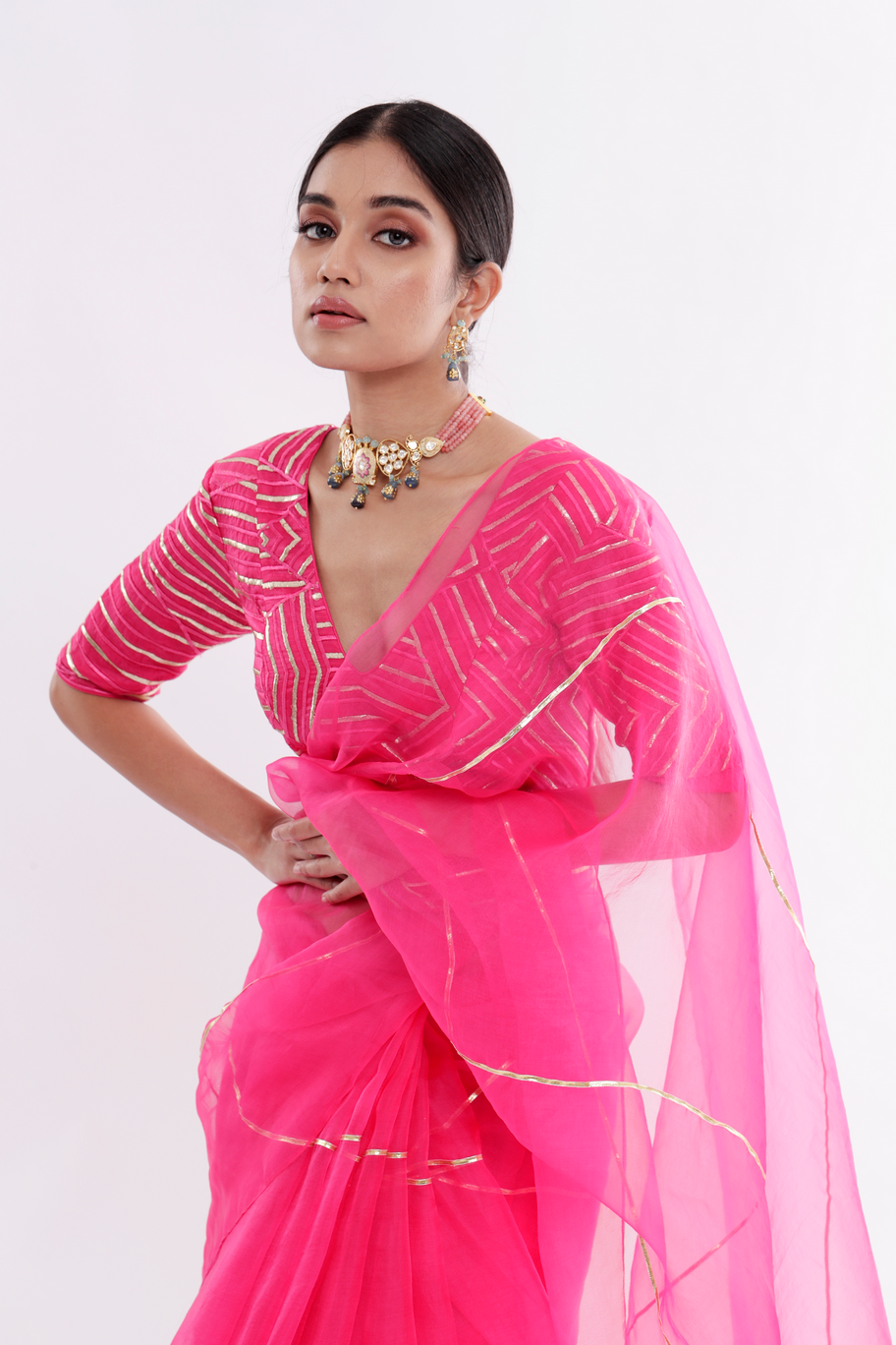 pink saree