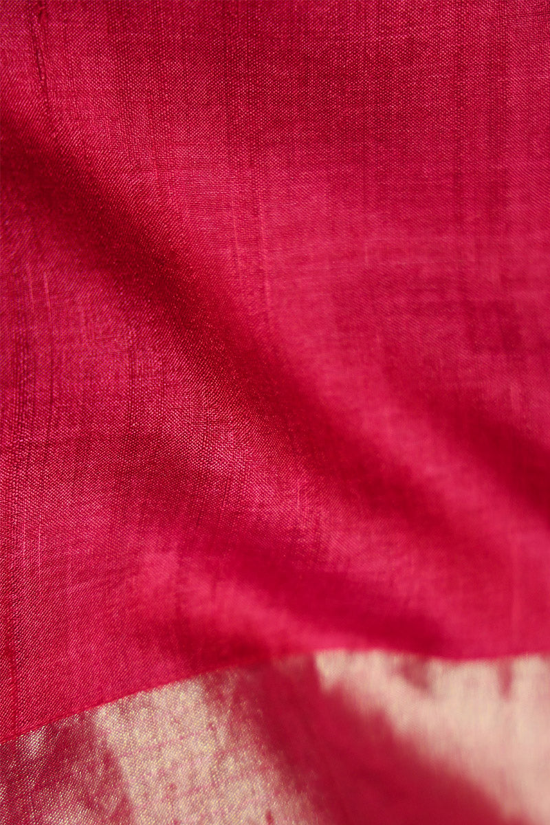 Fuschia Jamdani Handloom Saree