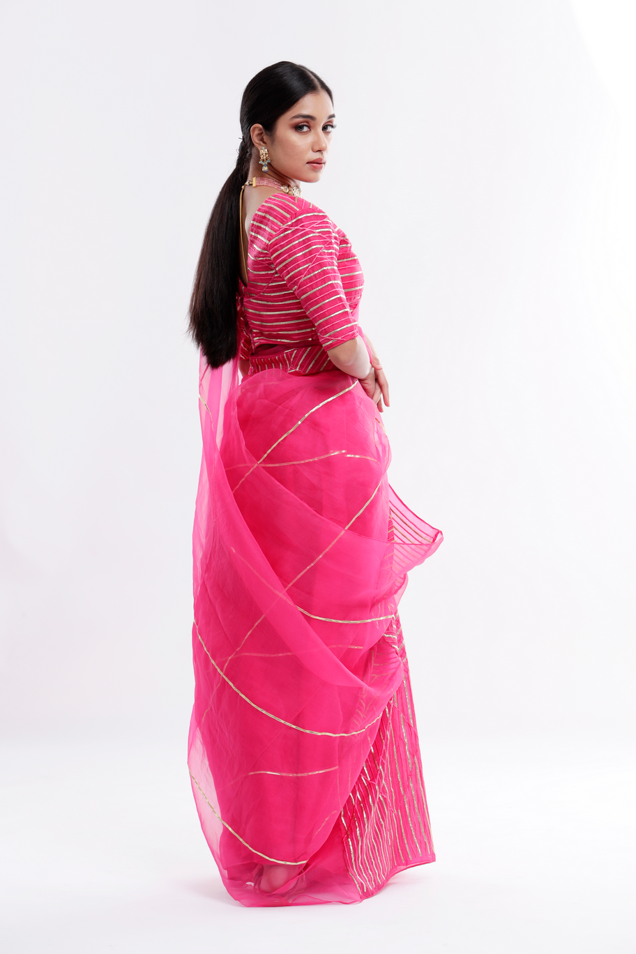 pink saree