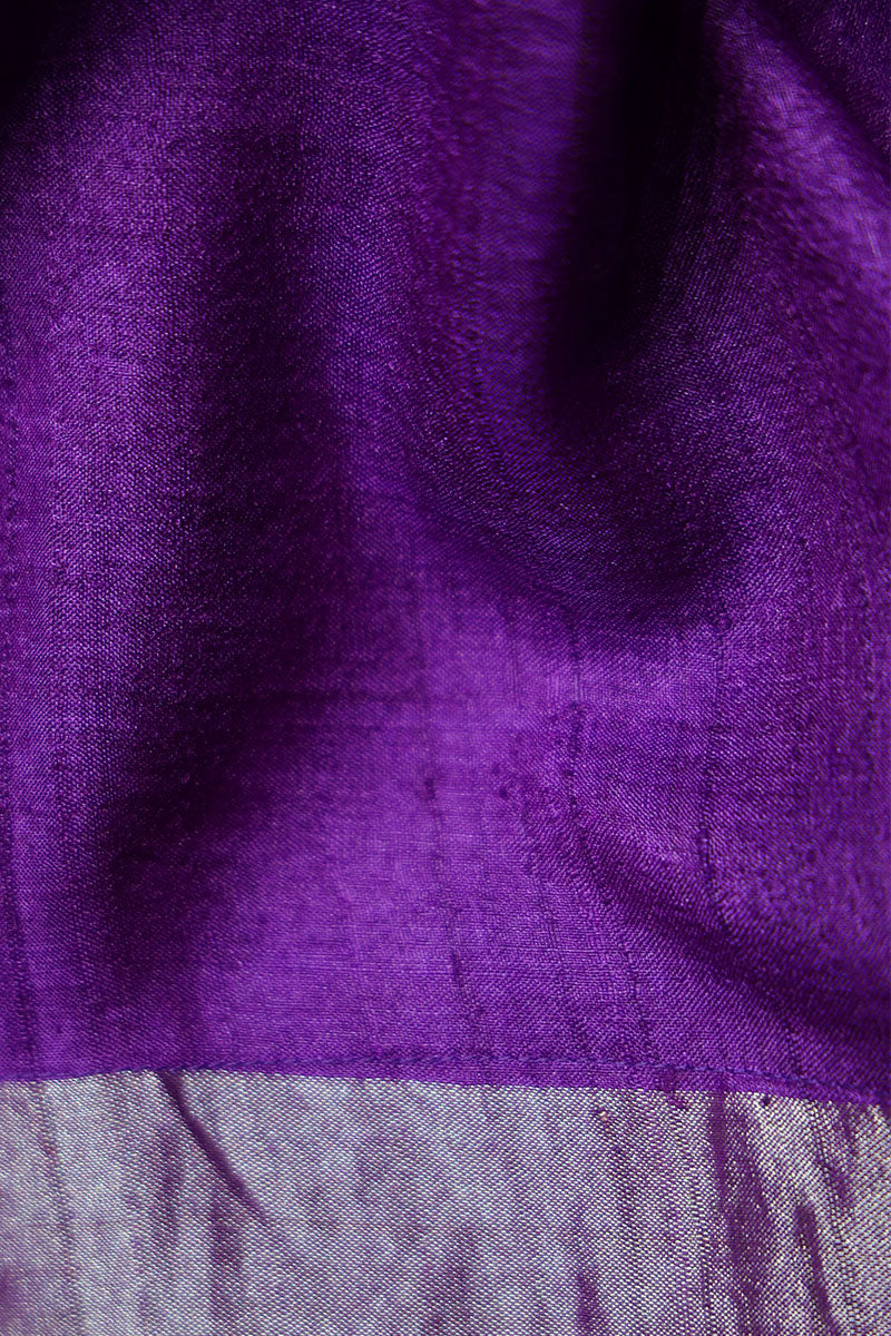 Purple Jamdani Handloom Silk Saree