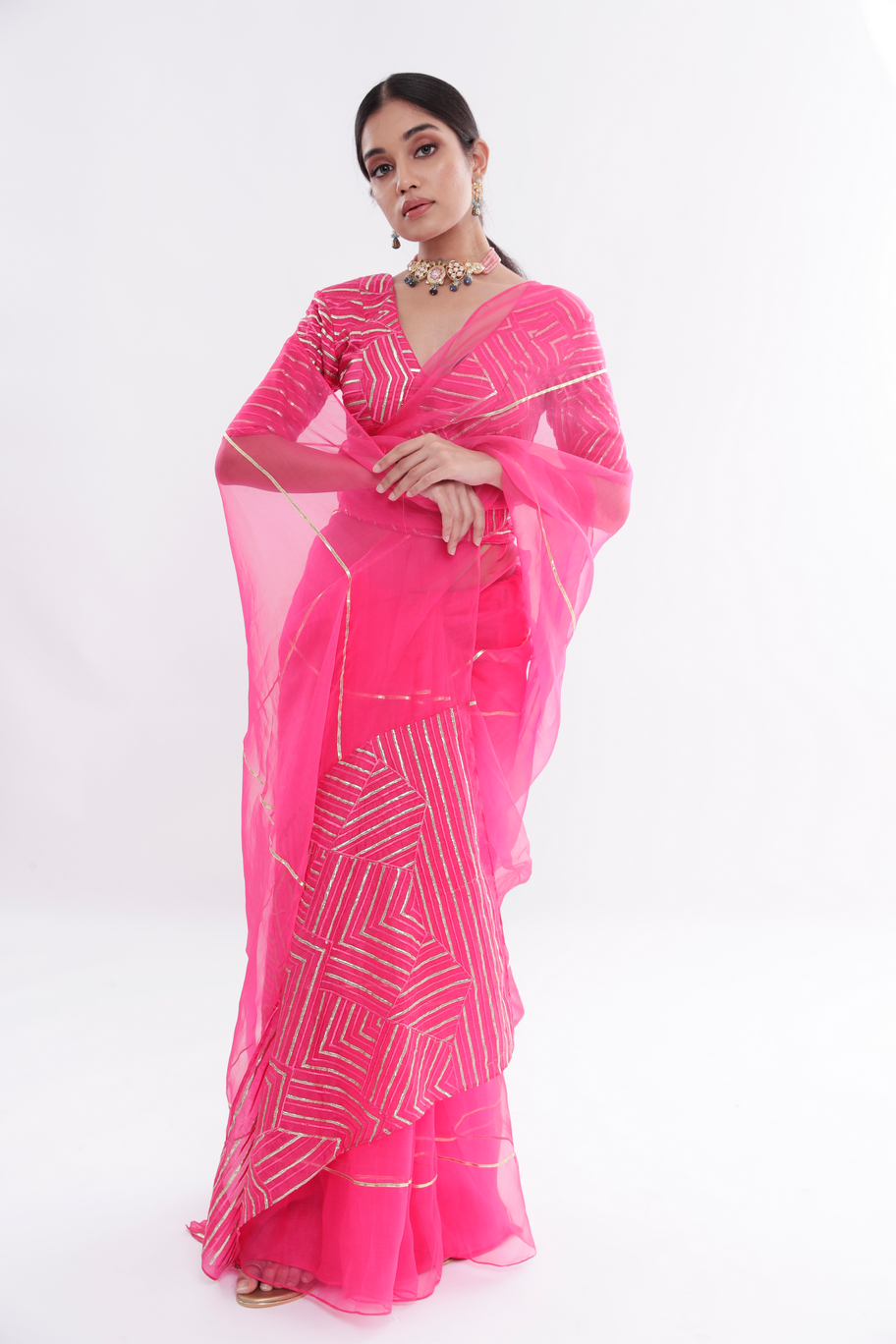 pink saree