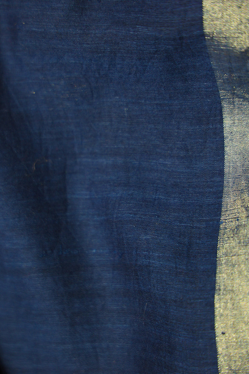 Indigo Jamdani Khadi Handloom Saree