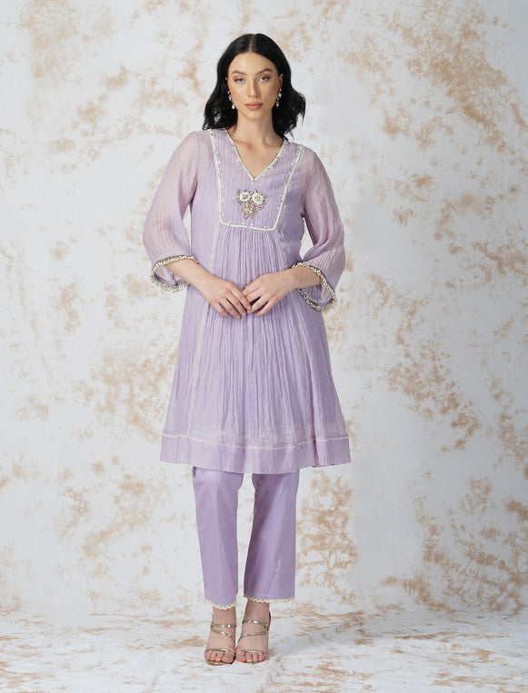 BAROQUE FLOWER PANELED TUNIC SET