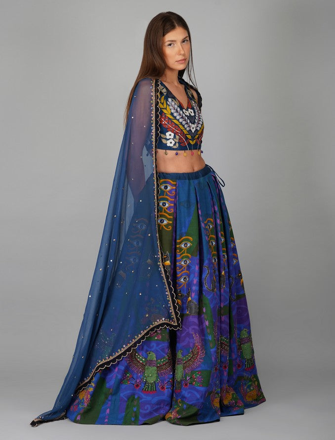 EGYPTIAN PRINT LEHENGA SET