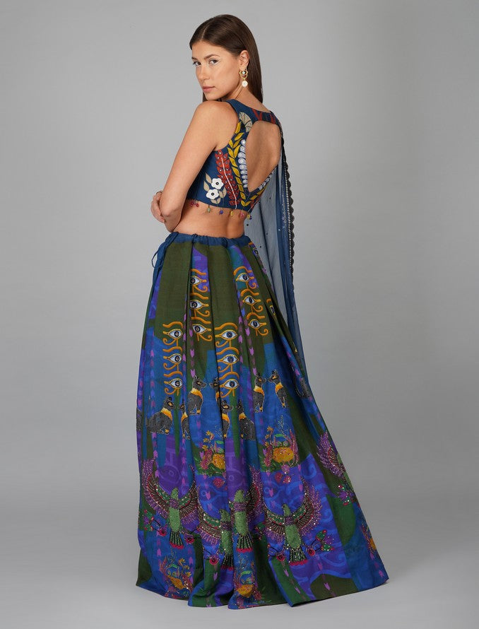 EGYPTIAN PRINT LEHENGA SET