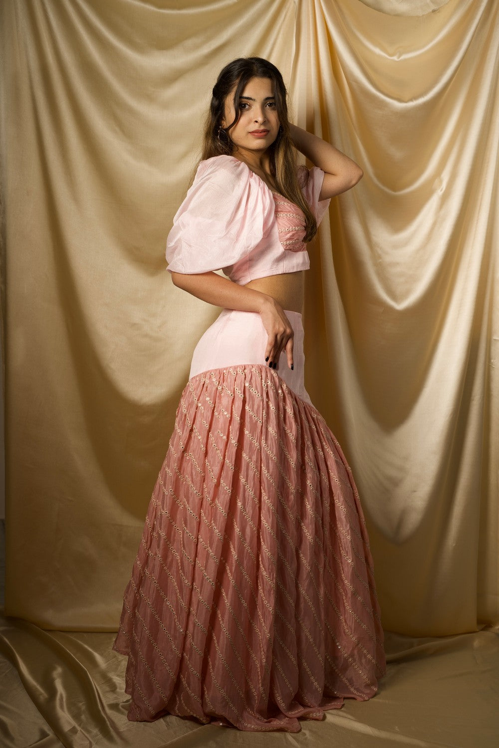 Blush pink lehenga set