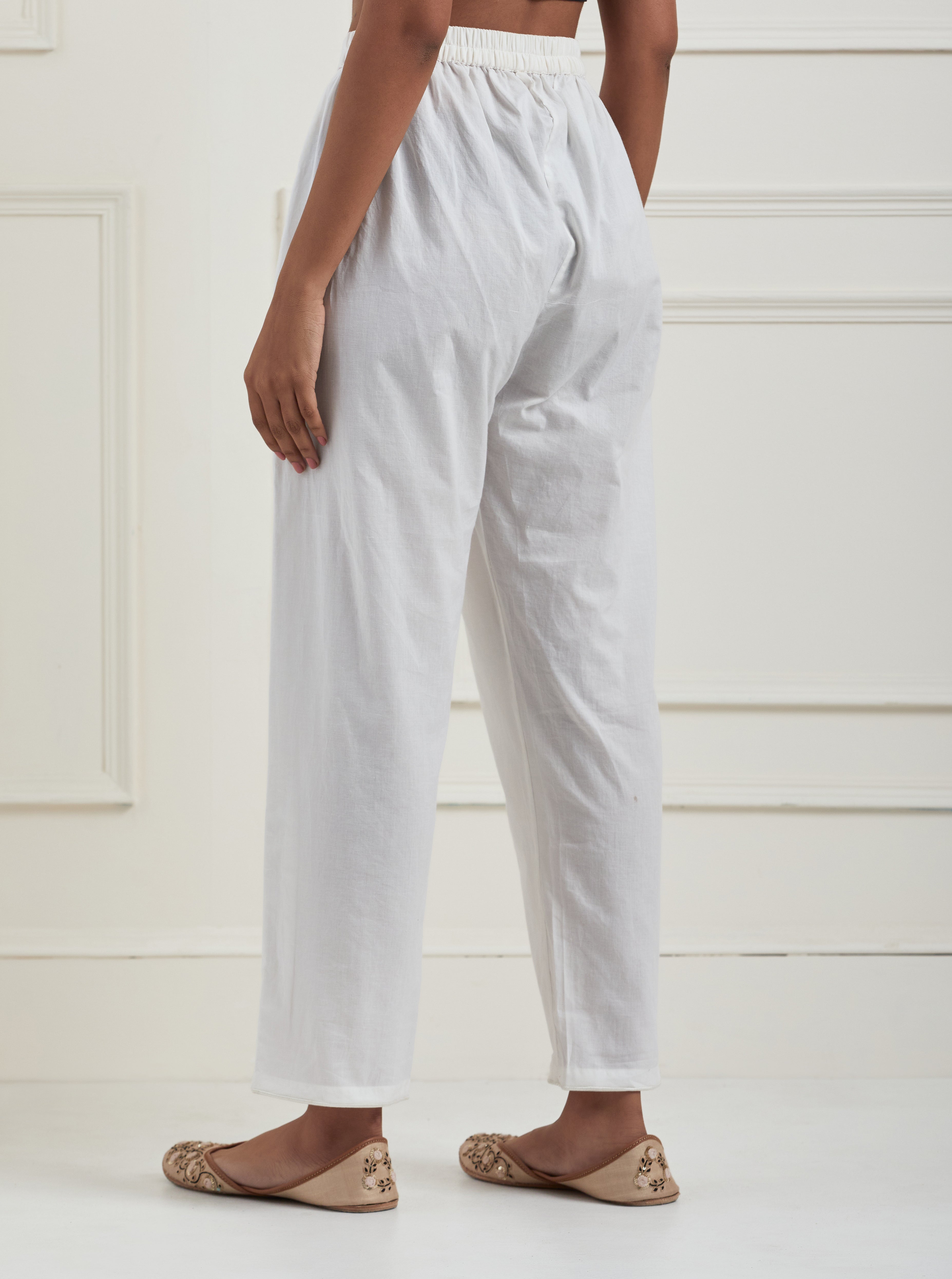 White cotton pants