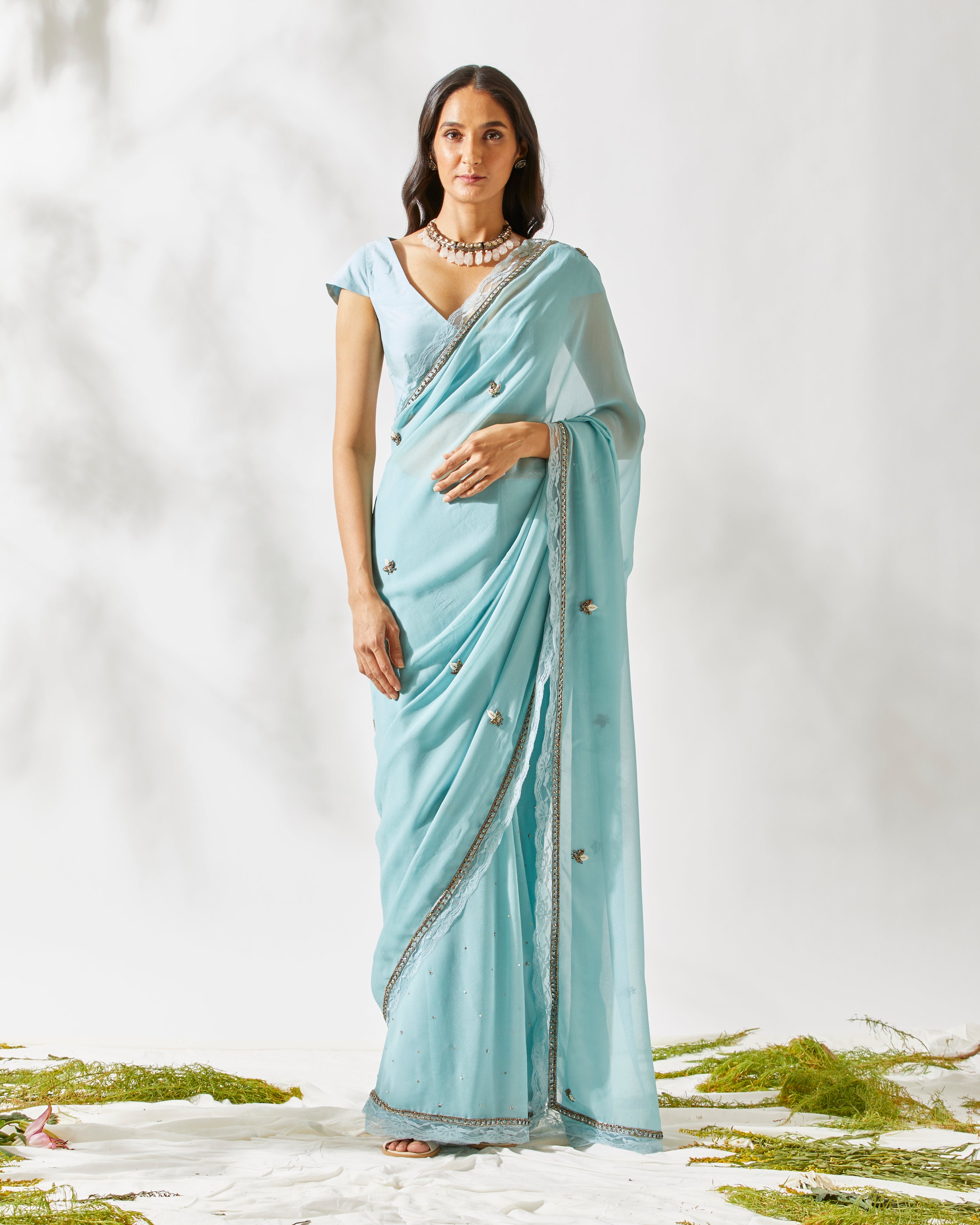 LIGHT BLUE SAREE