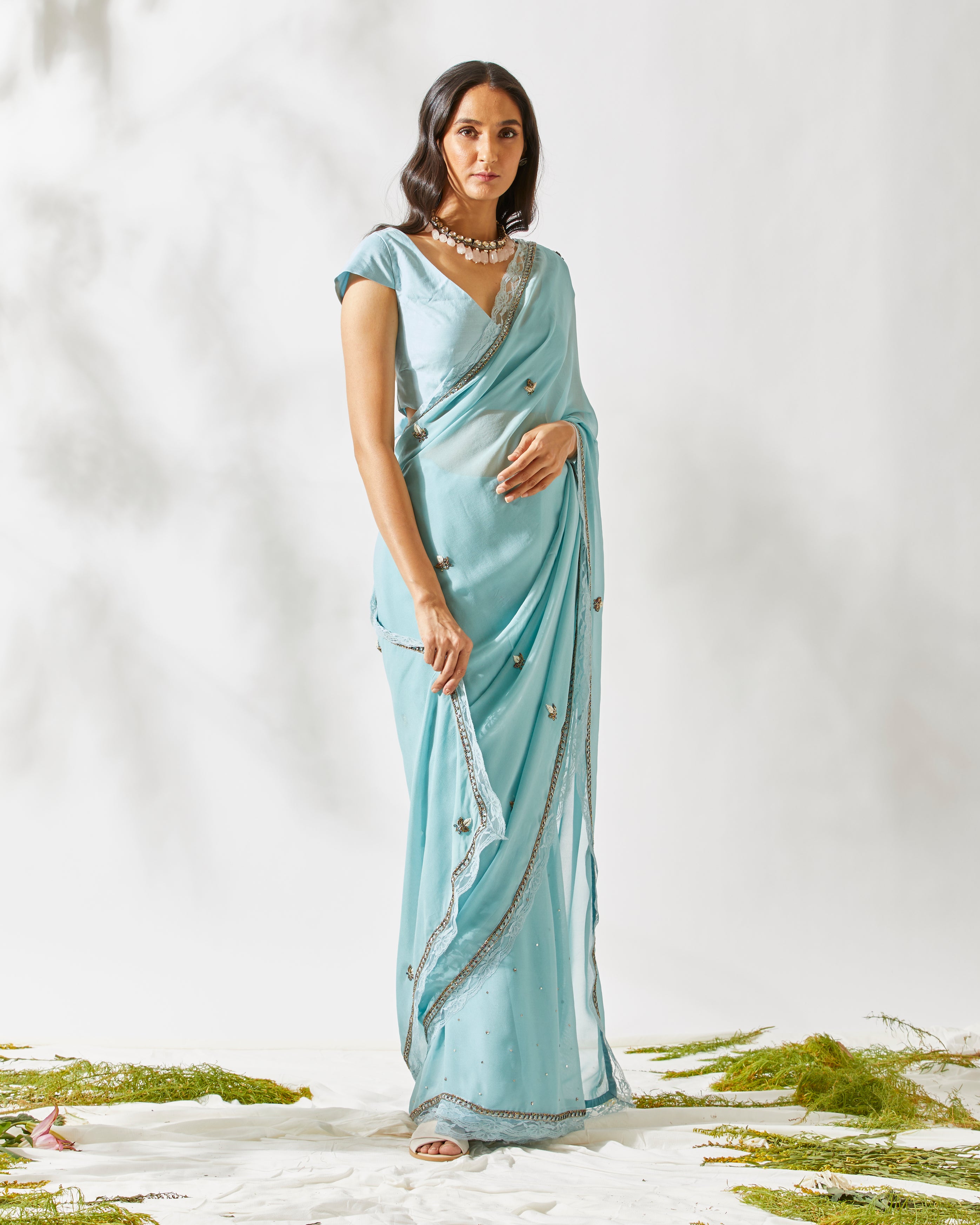 LIGHT BLUE SAREE