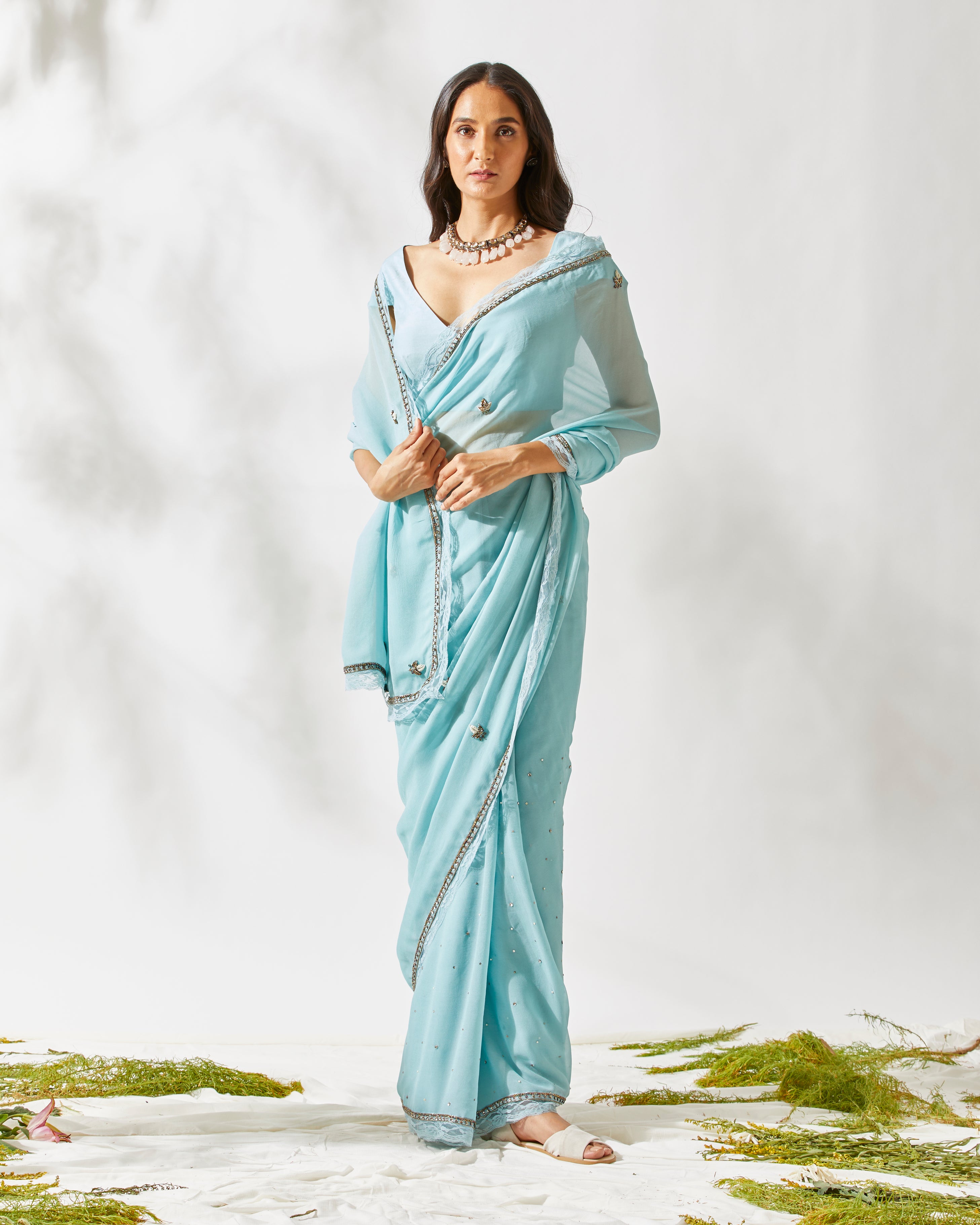 LIGHT BLUE SAREE