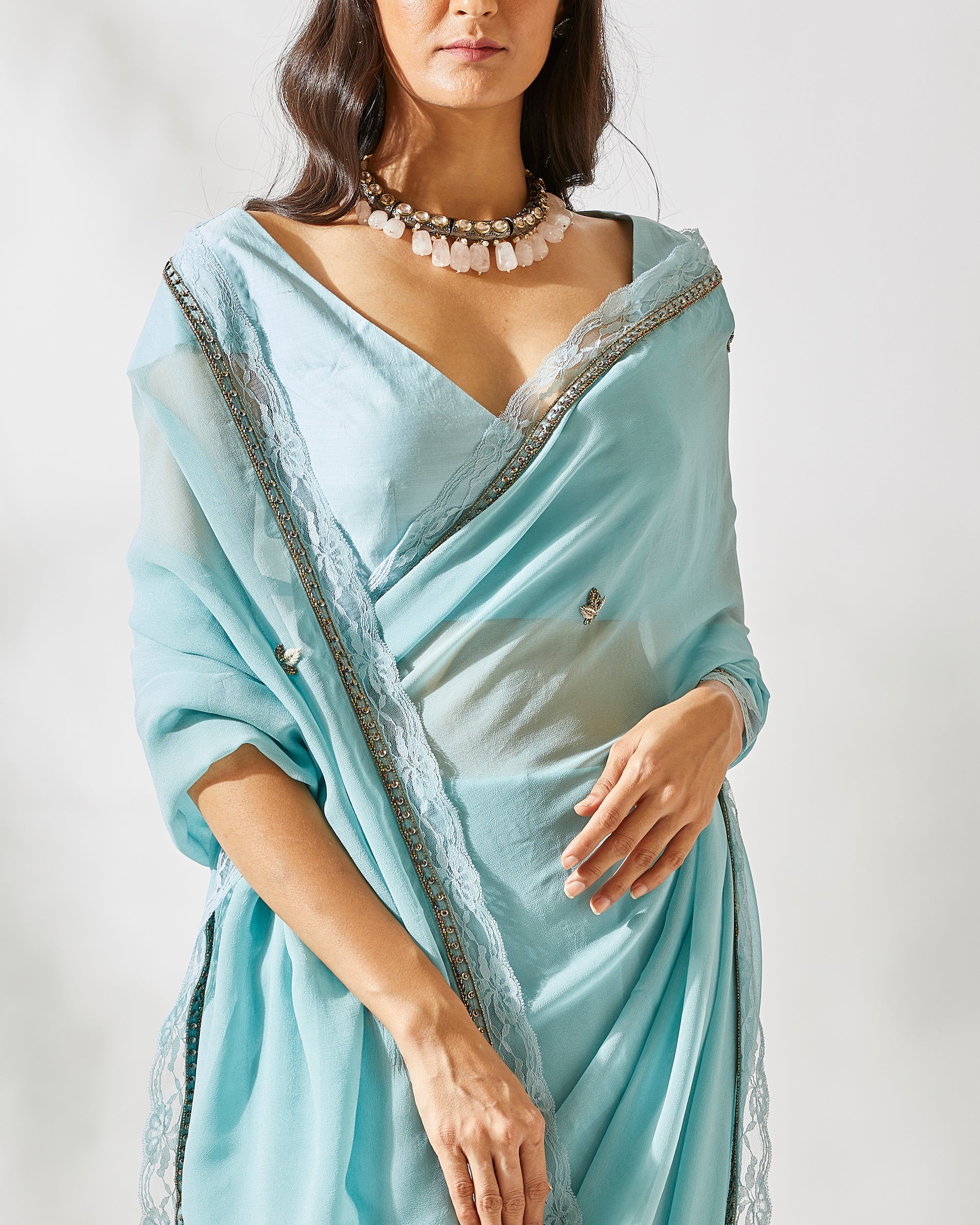 LIGHT BLUE SAREE