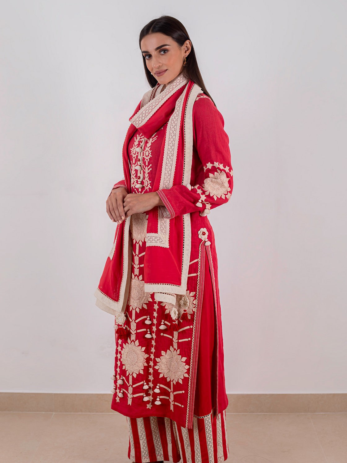 Red LONG KURTA