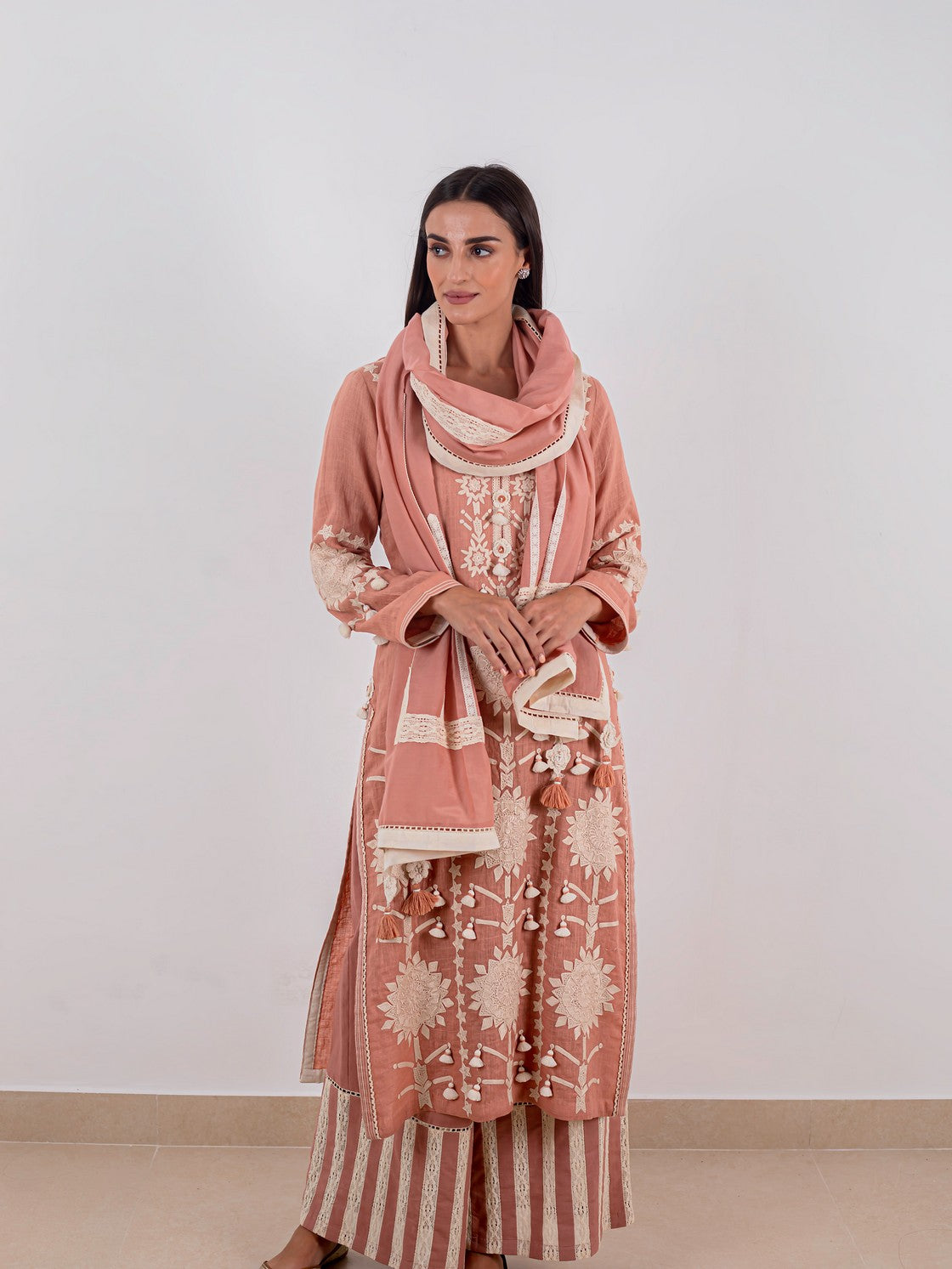 peach long kurta