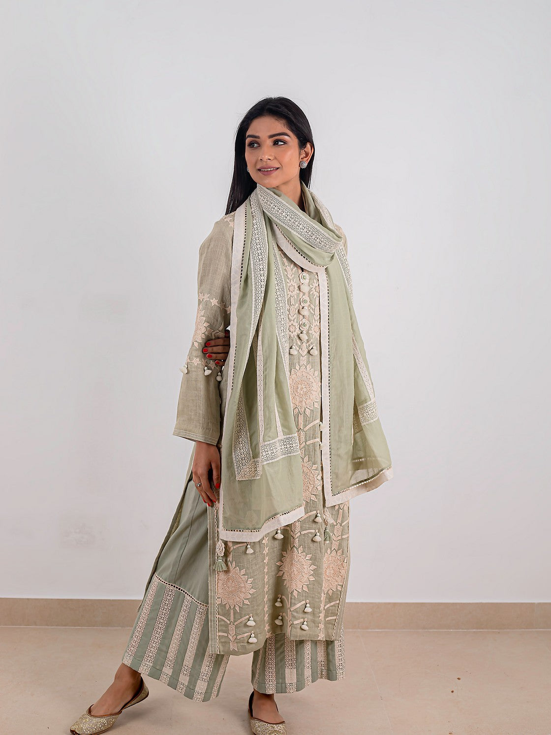 green long kurta