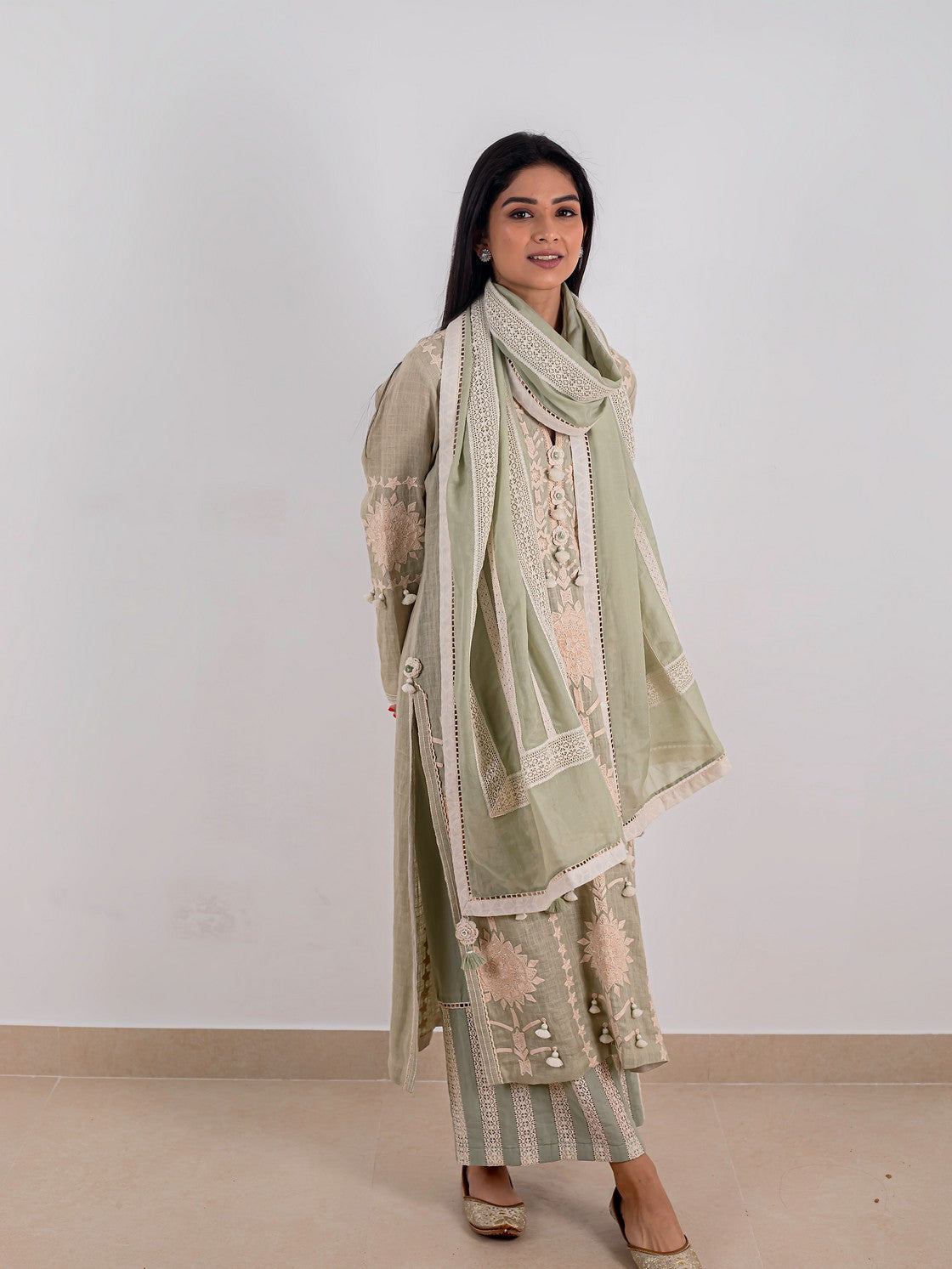 green long kurta