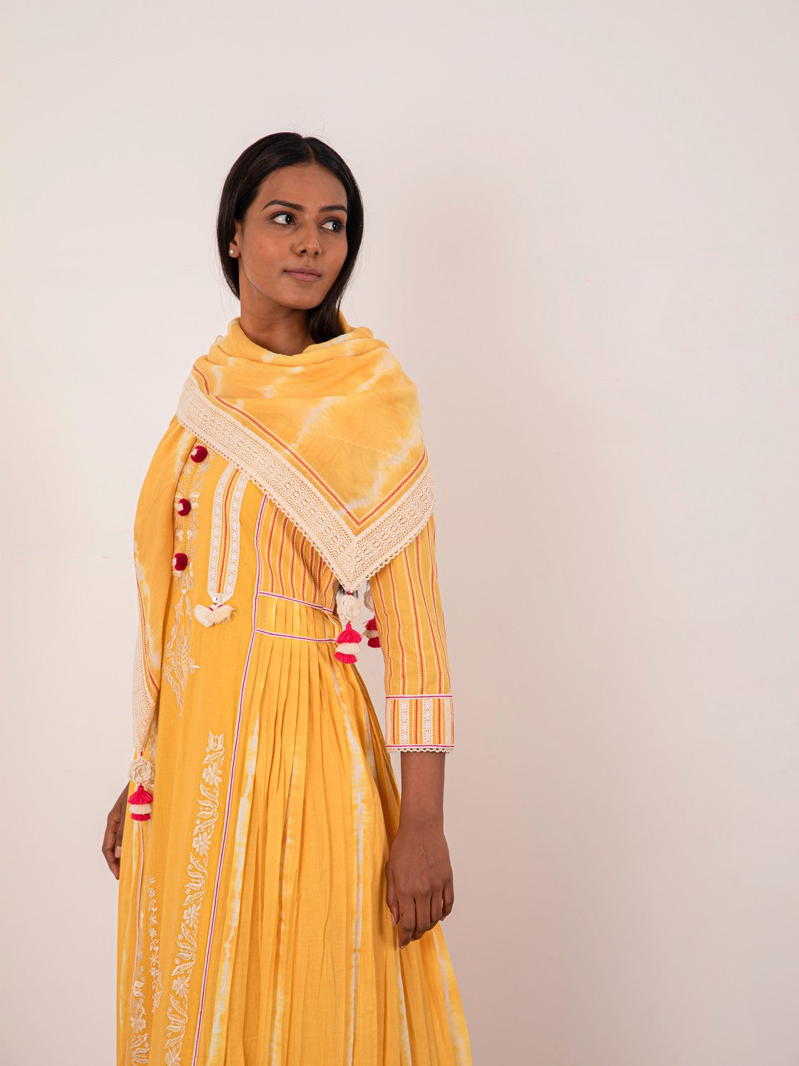 yellow long kurta