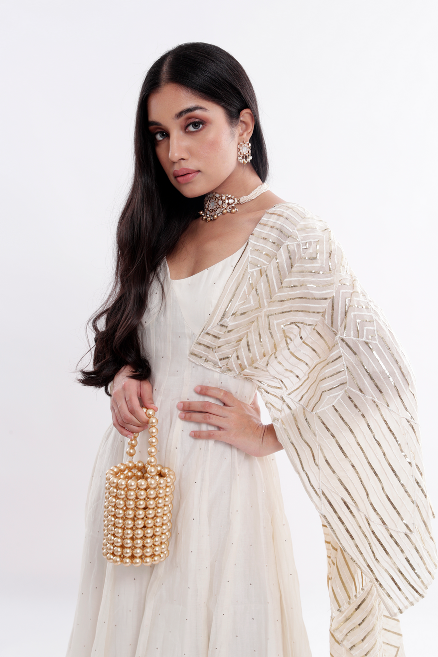 off white anarkali