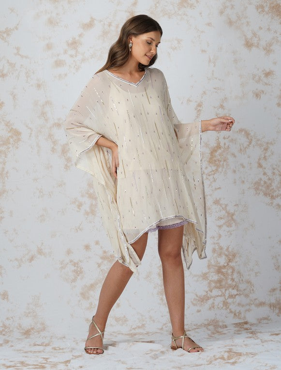 SEQUINED KAFTAN WITH SHORTS