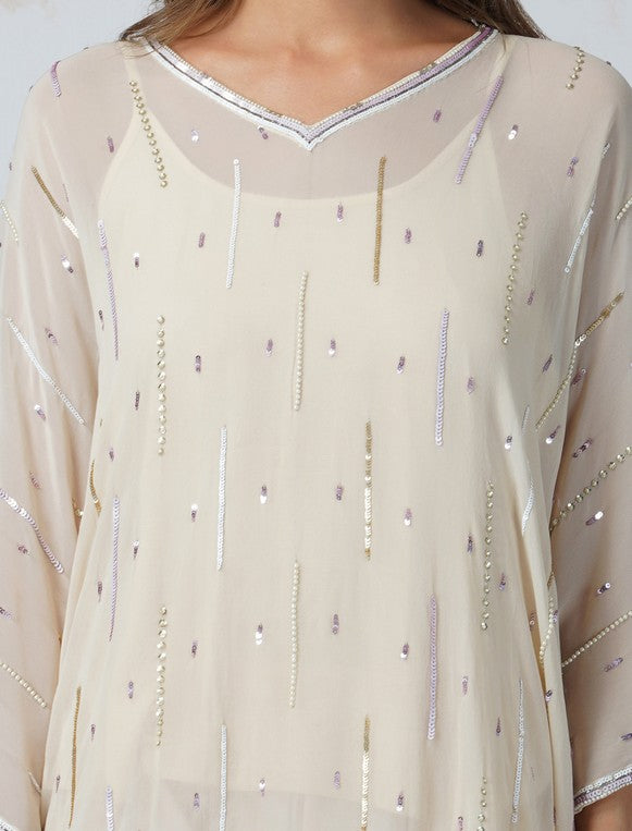 SEQUINED KAFTAN WITH SHORTS