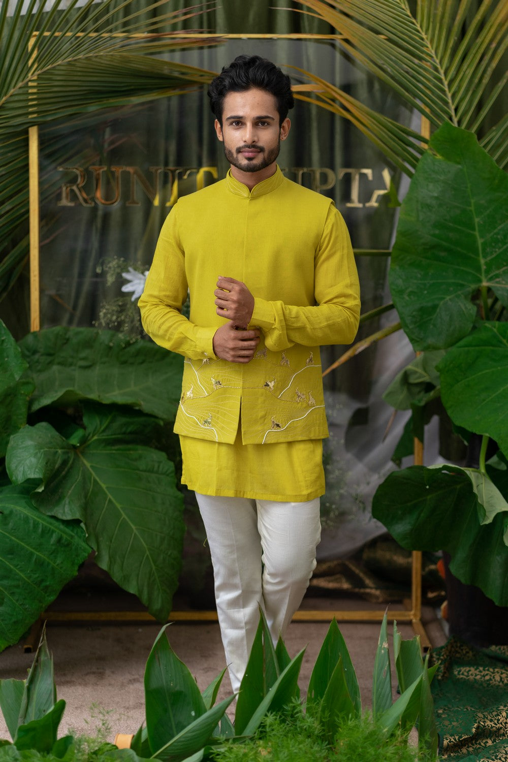 GREEN KURTA Men