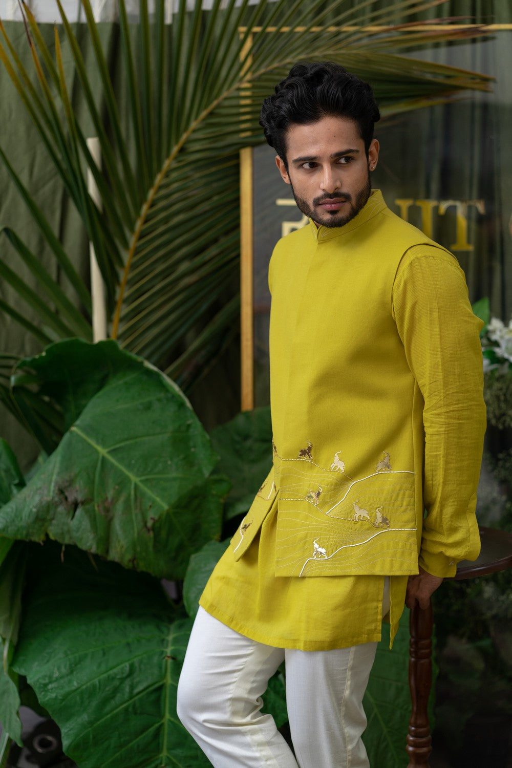 GREEN KURTA Men