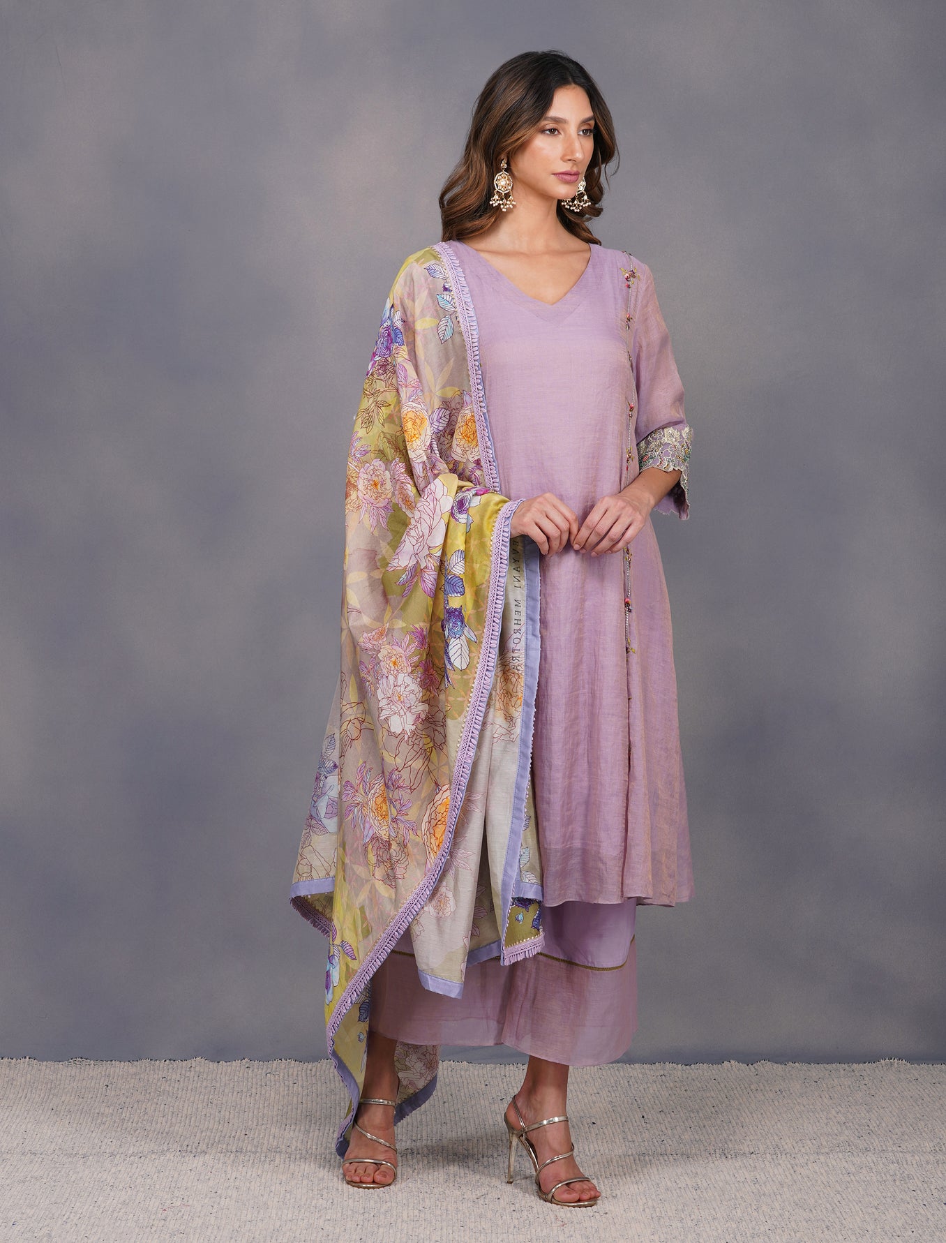 FLOWER SUIT WITH BIG PRINT DUPATTA