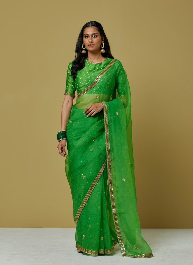 Green Saree Set