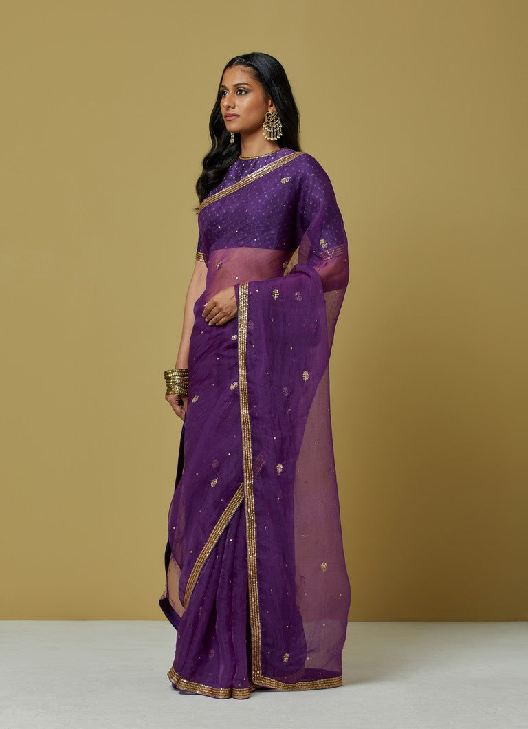 Purple Saree Set