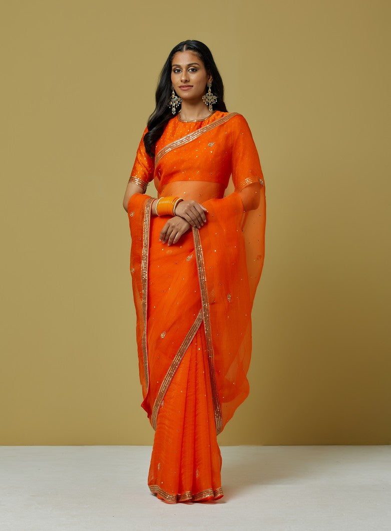 Orange Saree Set