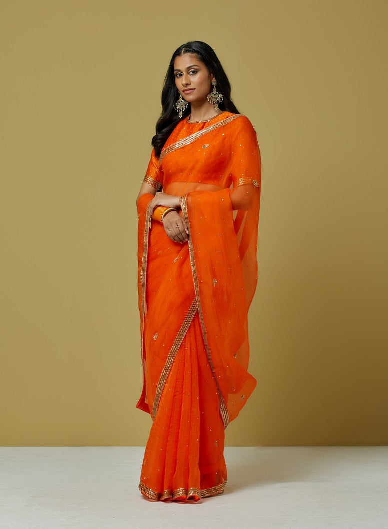 Orange Saree Set