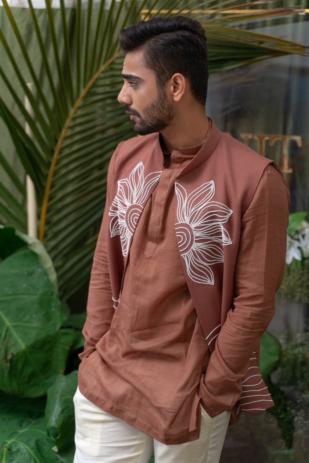 BROWN KURTA Men