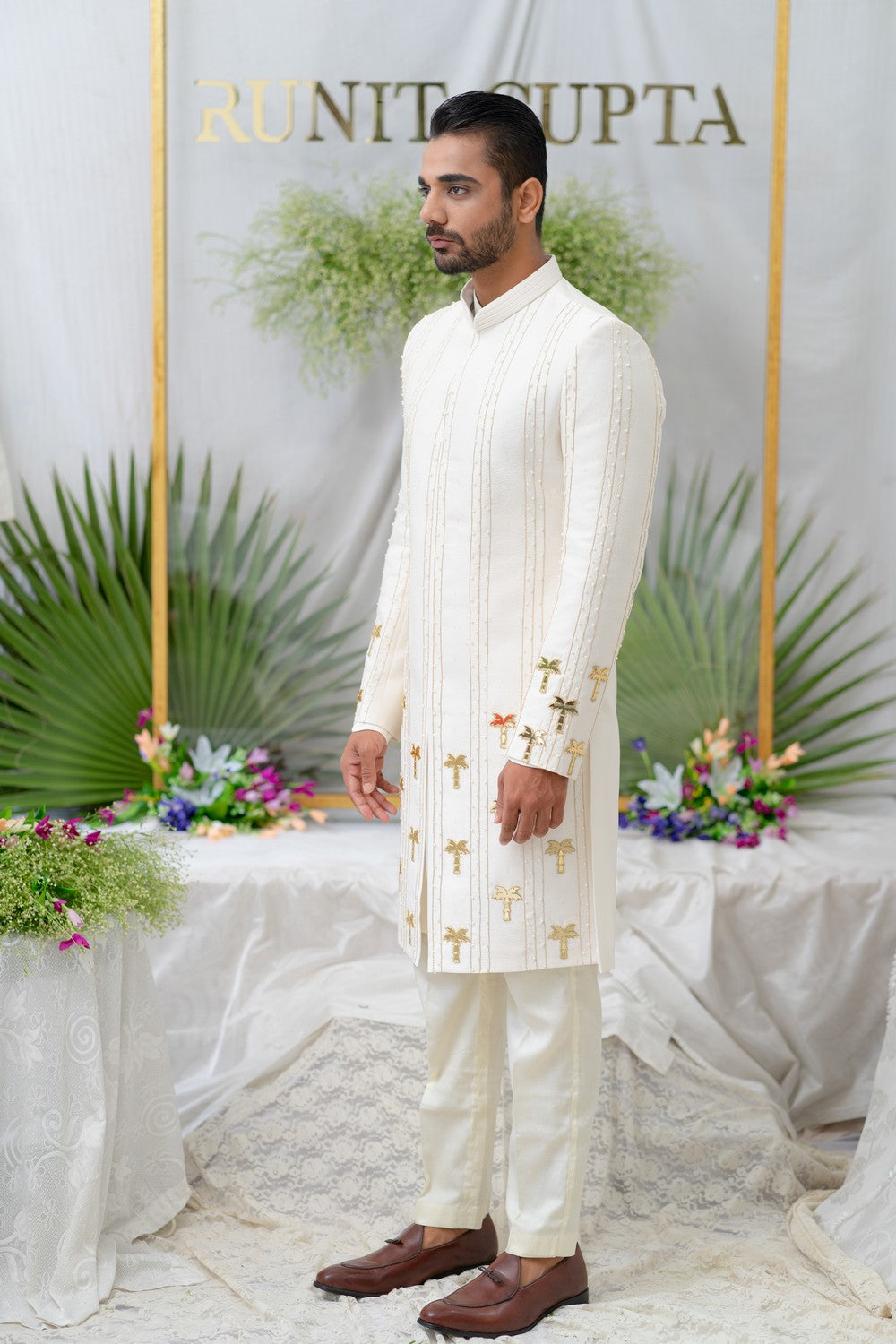 ivory color sherwani