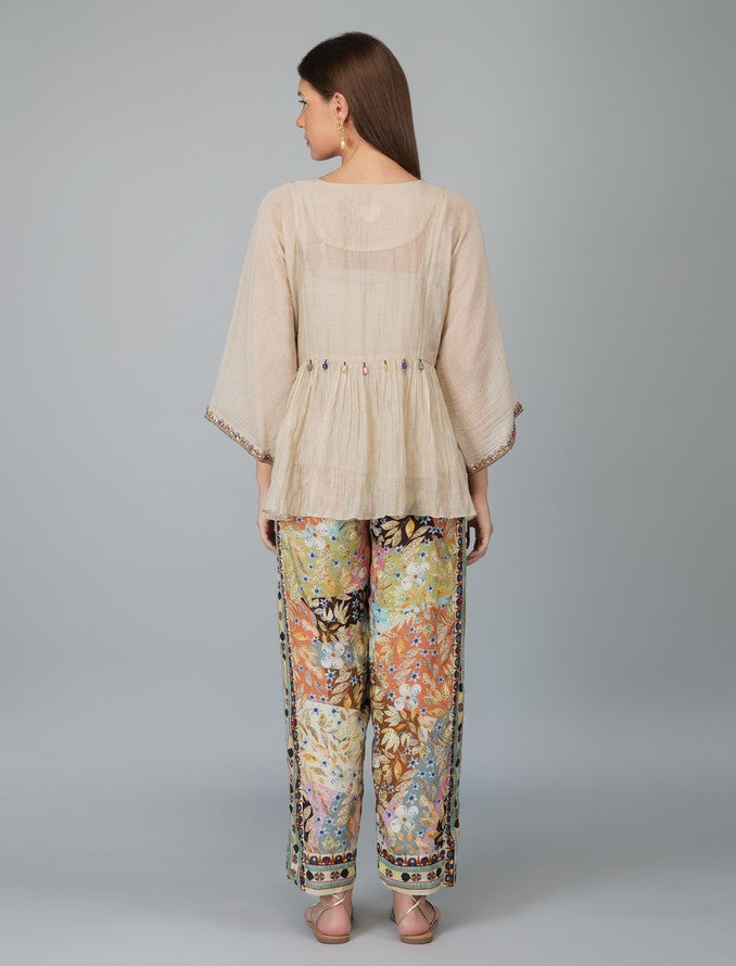 MELANGE PRINT PANTS WITH OVERSIZED TOP