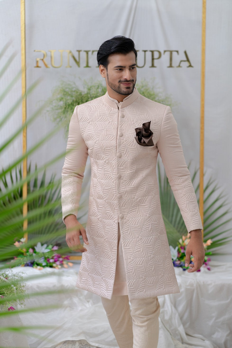 pink sherwani