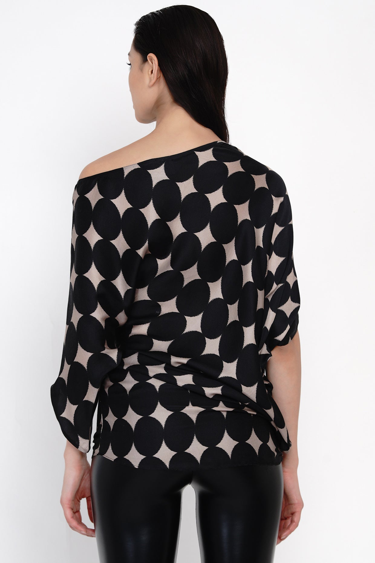 BLACK POLKA SLY-DOF TOP