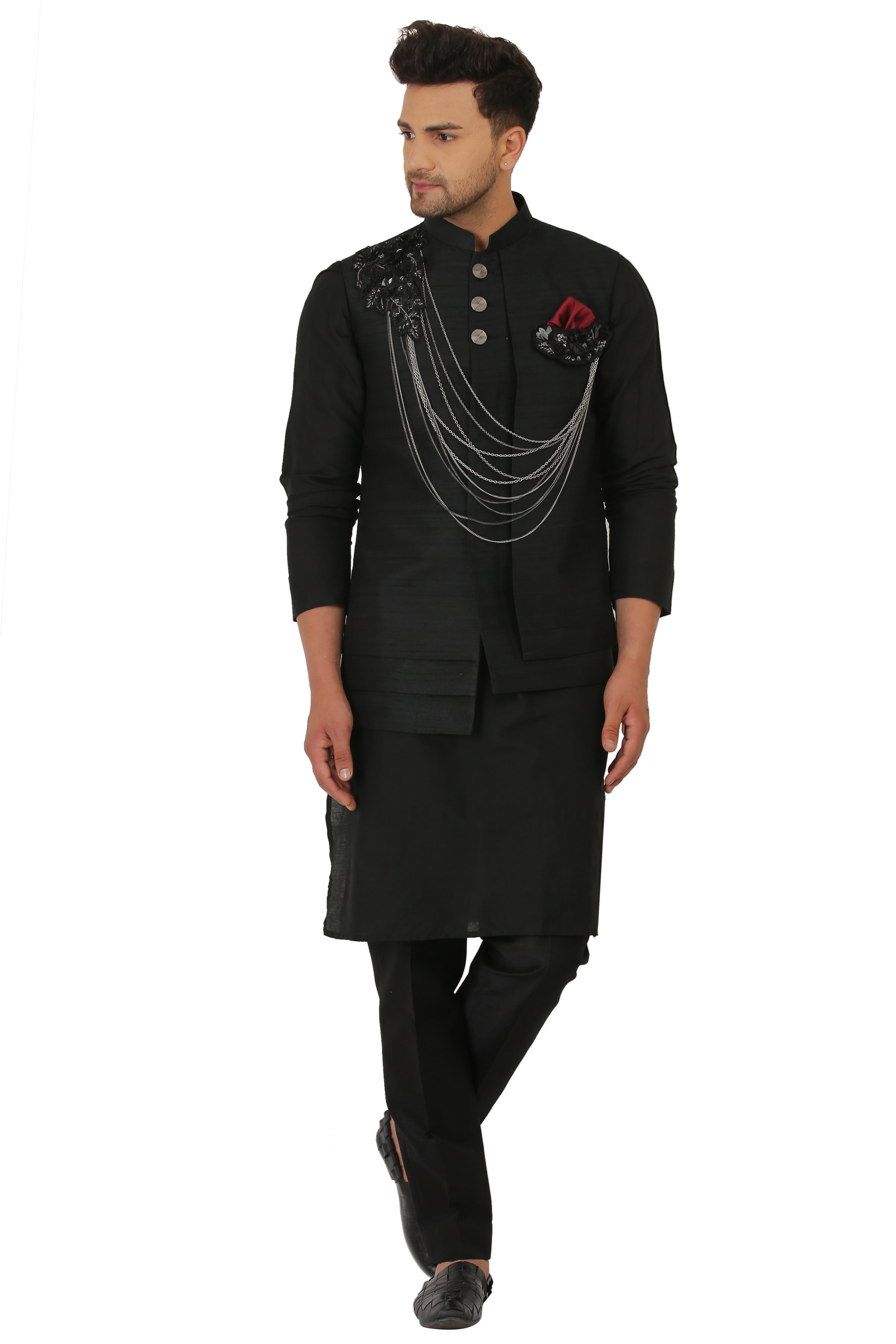 Black Nehru Jacket Set